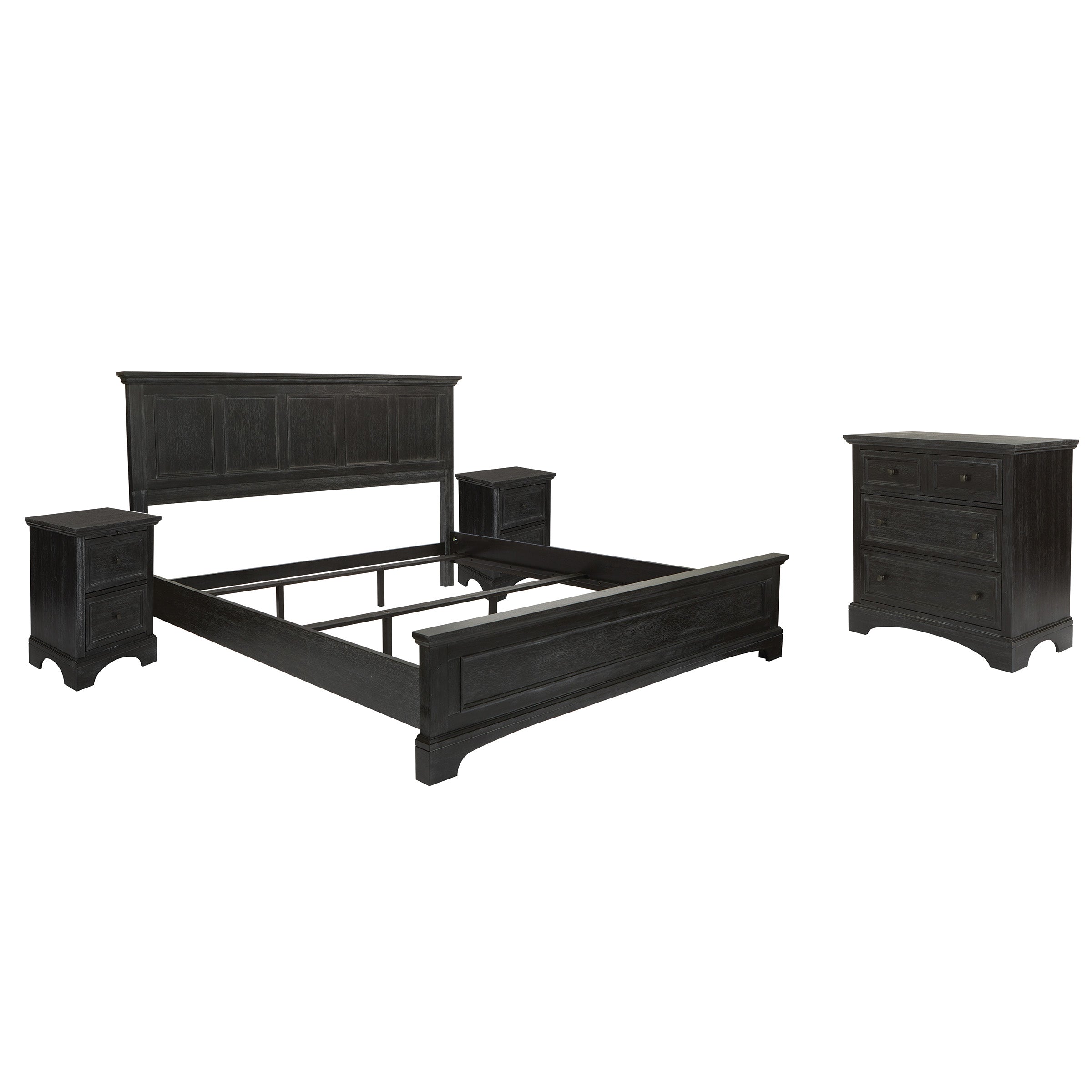 Farmhouse Basics Bedroom Set 4 pc - Rustic Black