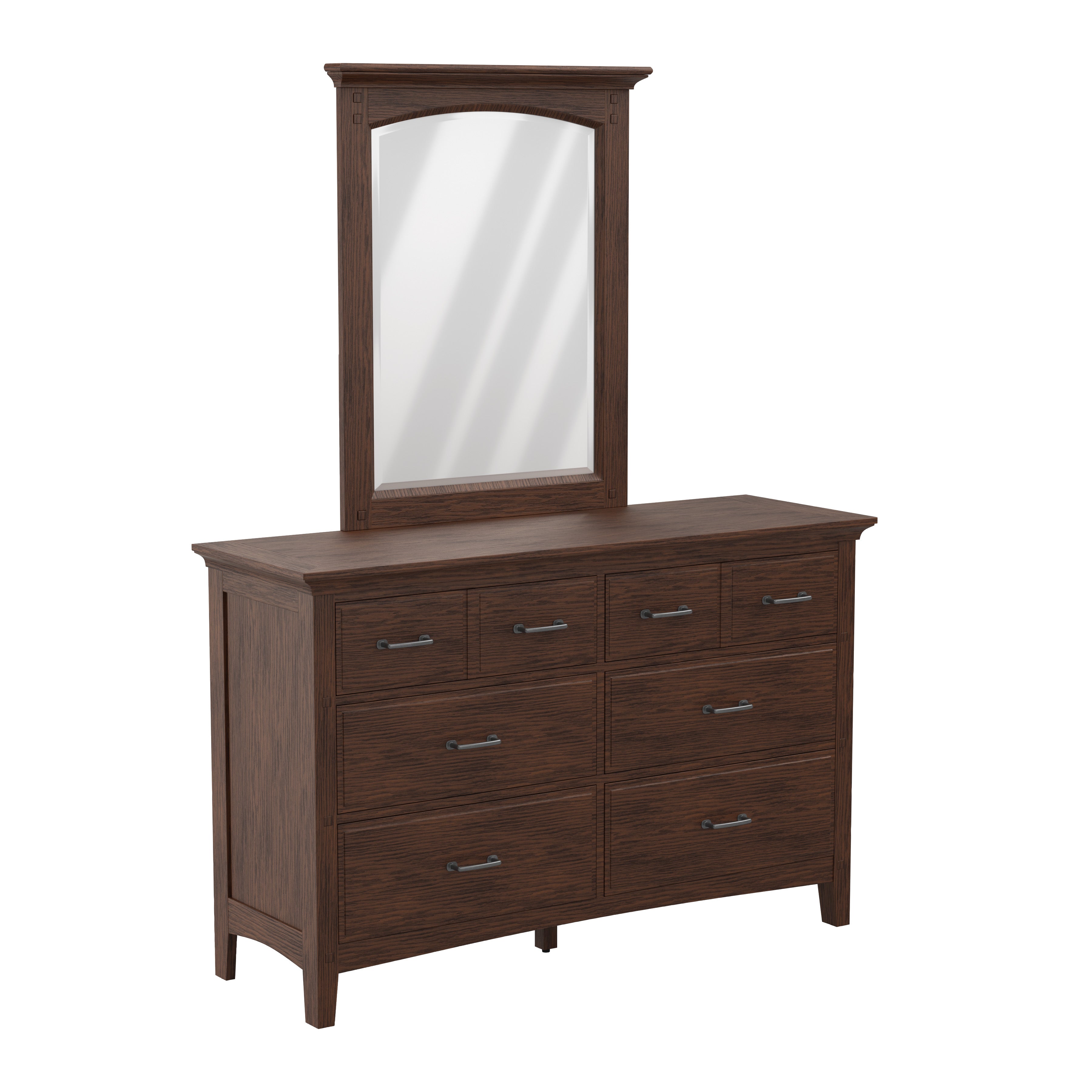 Modern Mission Dresser with Mirror - Vintage Oak