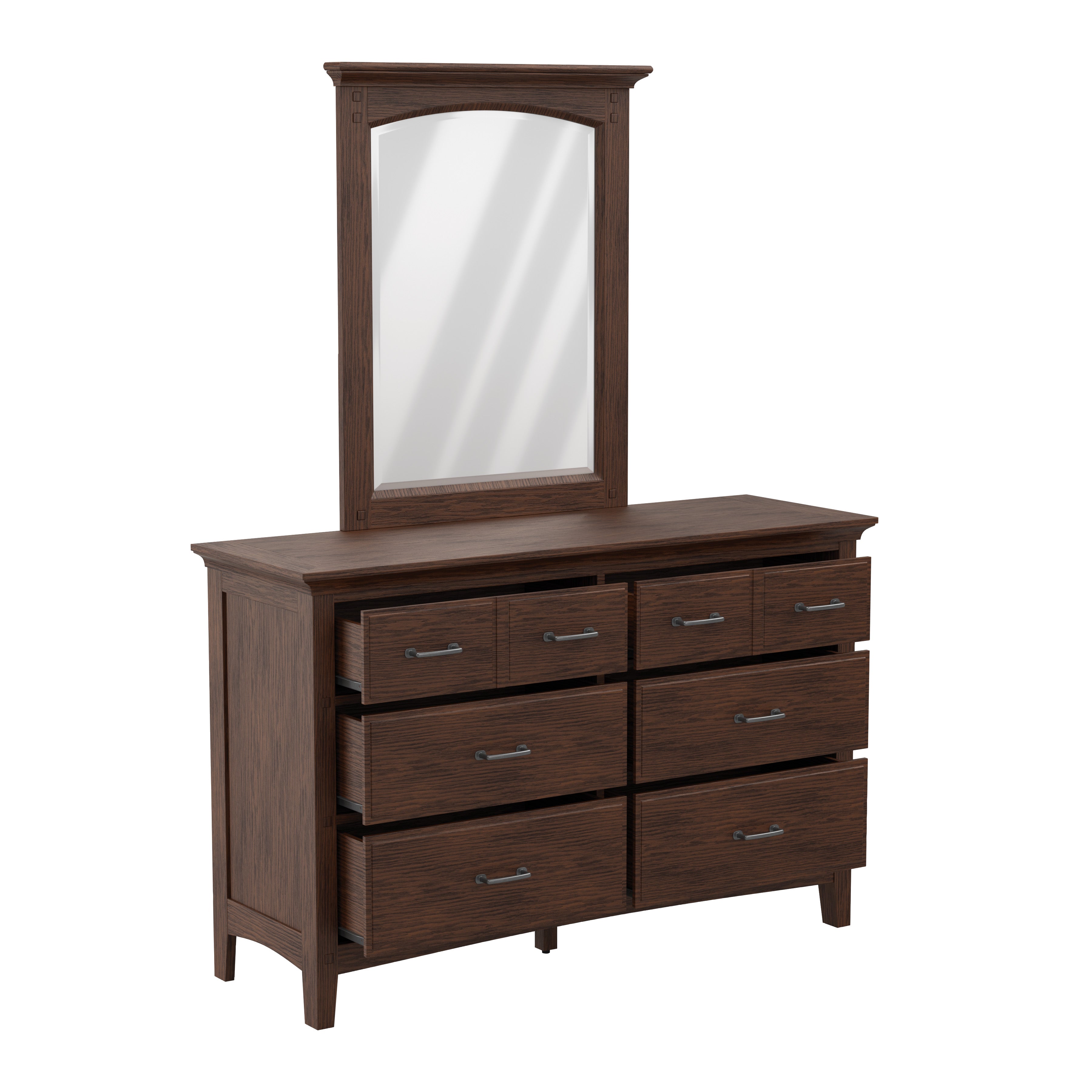 Modern Mission Dresser with Mirror - Vintage Oak