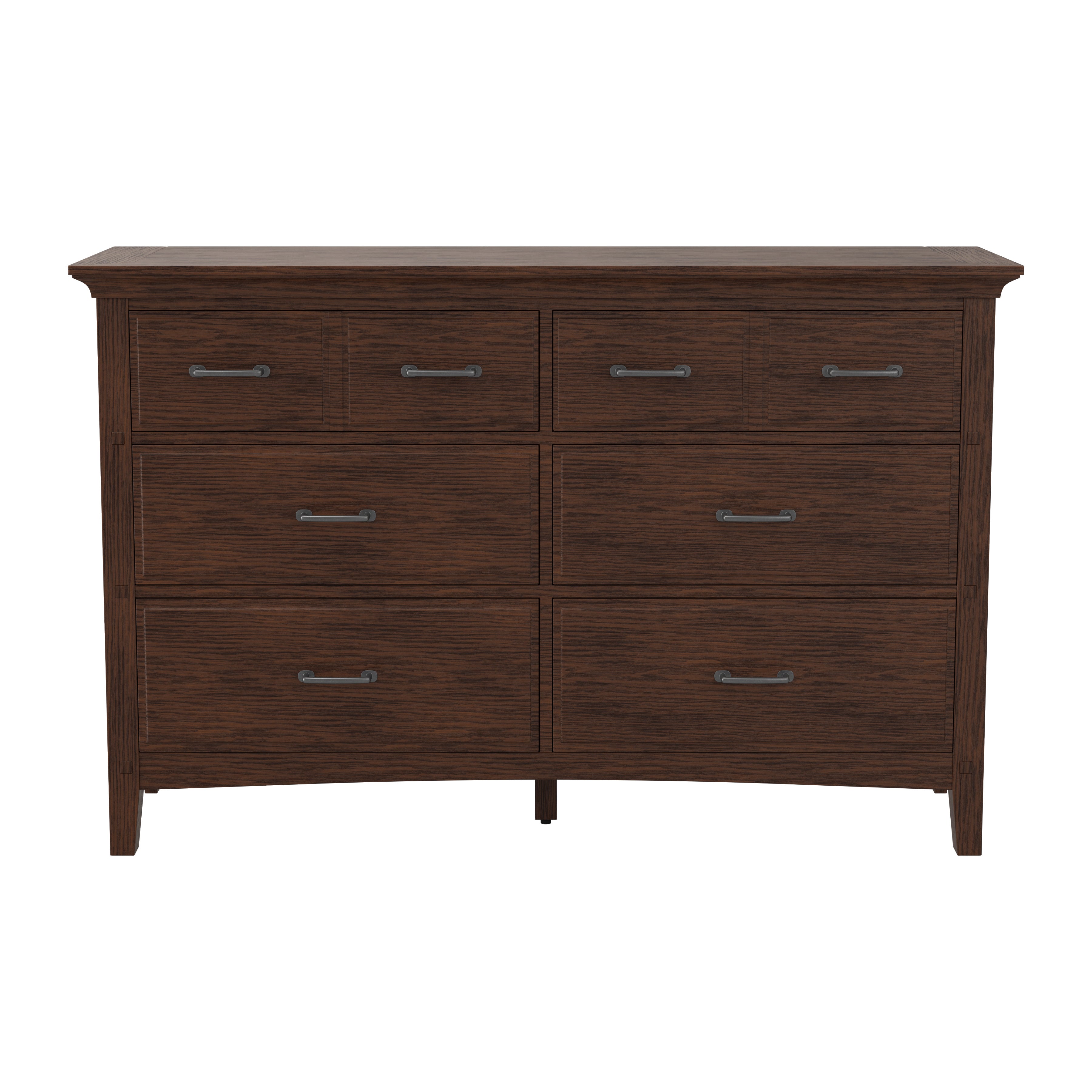 Modern Mission 6 Drawer Dresser - Vintage Oak