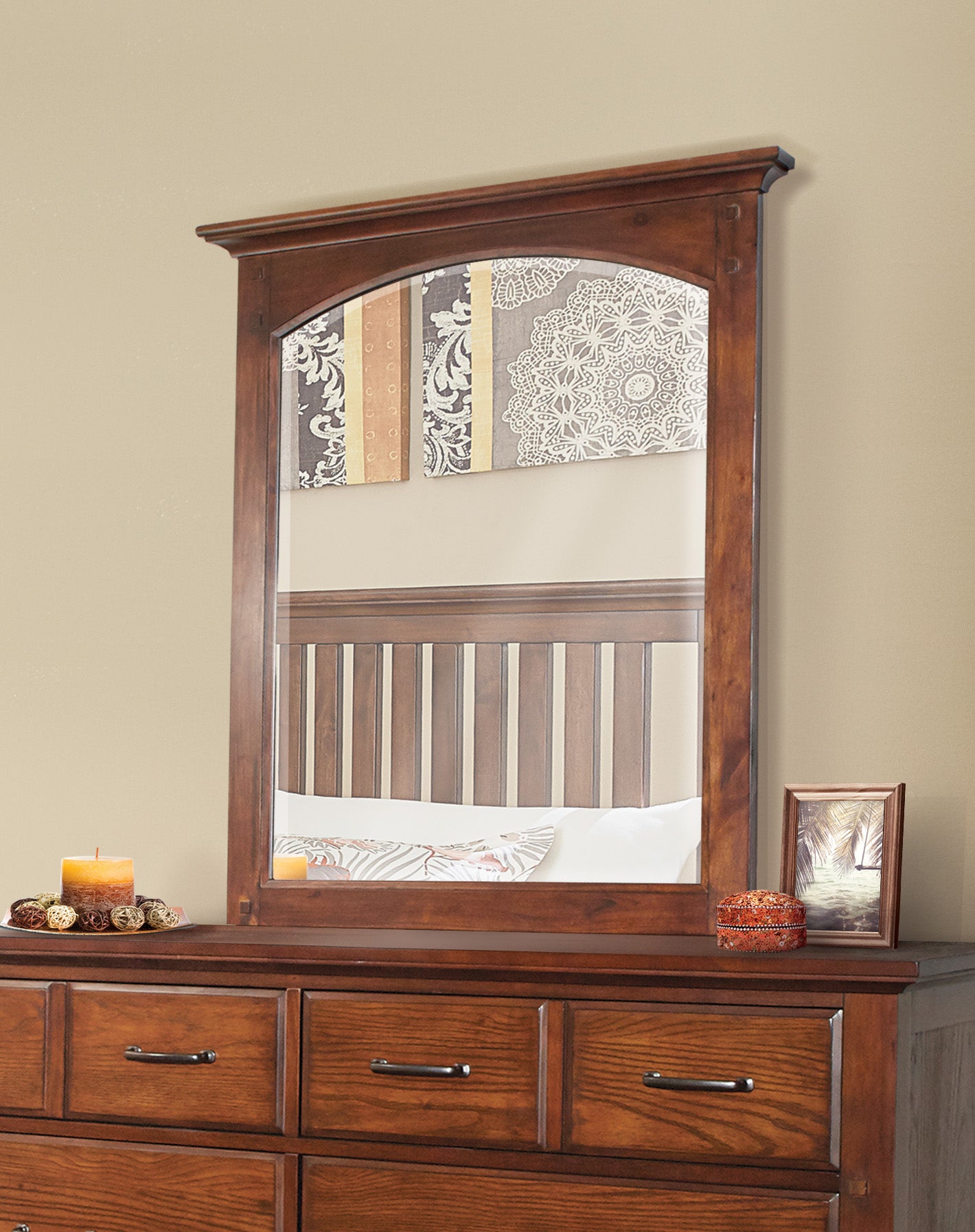 Modern Mission Mirror - Vintage Oak
