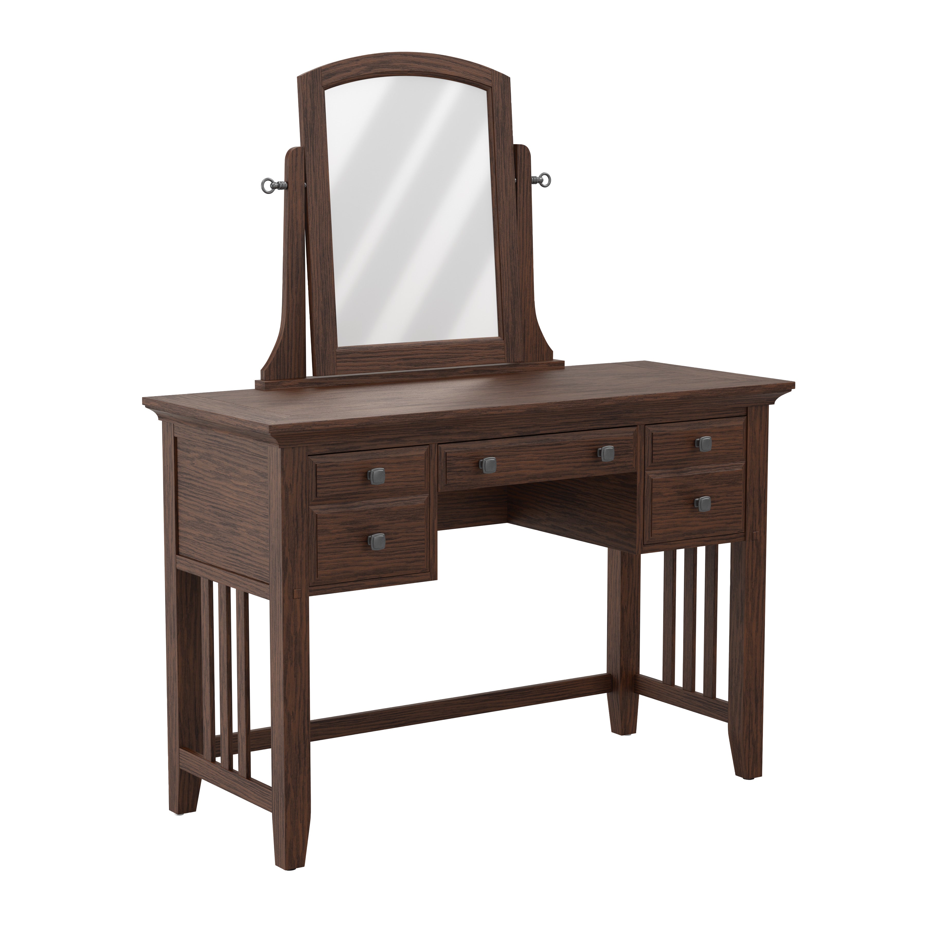 Modern Mission Vanity and Mirror - Vintage Oak