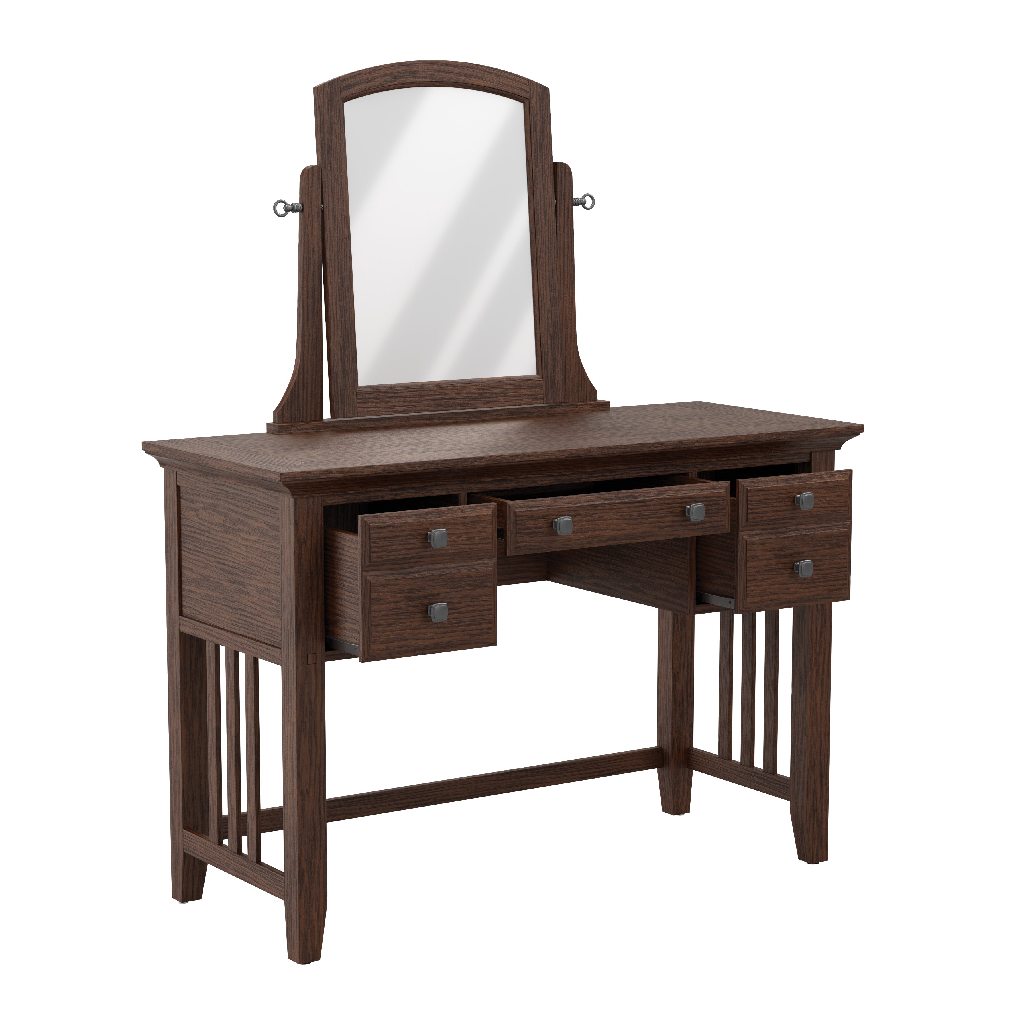 Modern Mission Vanity and Mirror - Vintage Oak