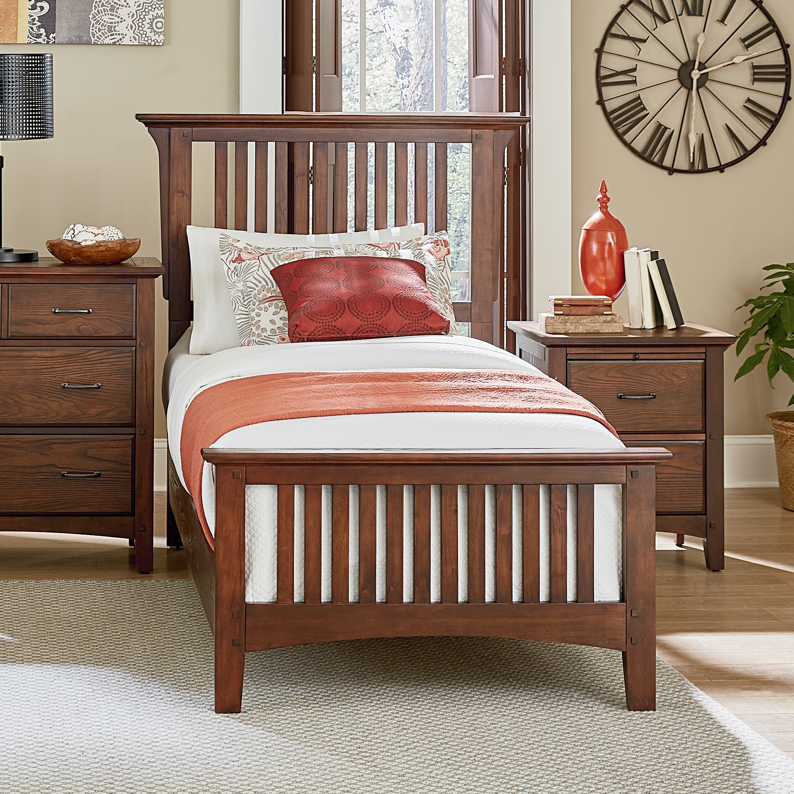 Modern Mission Twin Bed Set 3/CTN - Vintage Oak