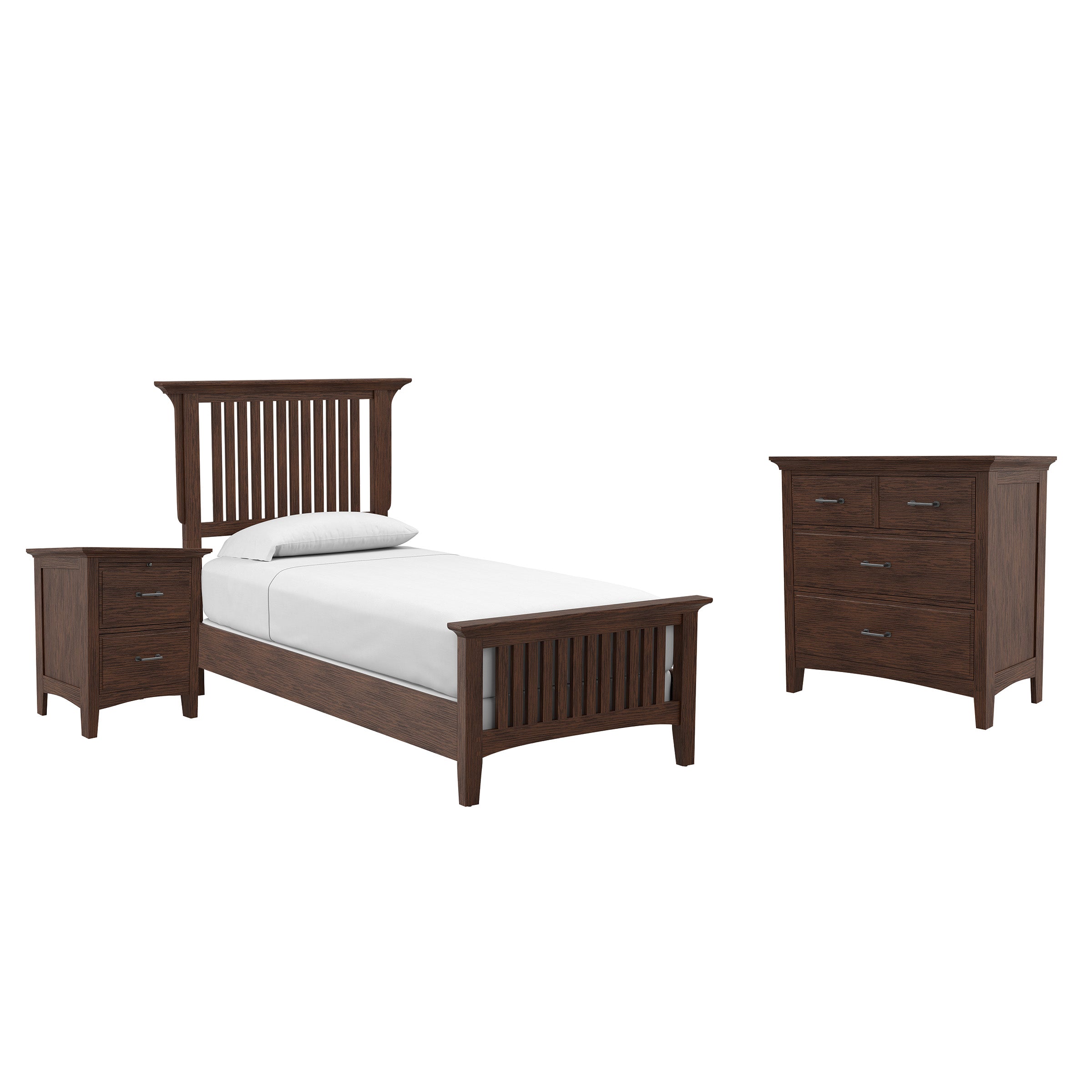 Modern Mission Twin Bedroom Set - Vintage Oak