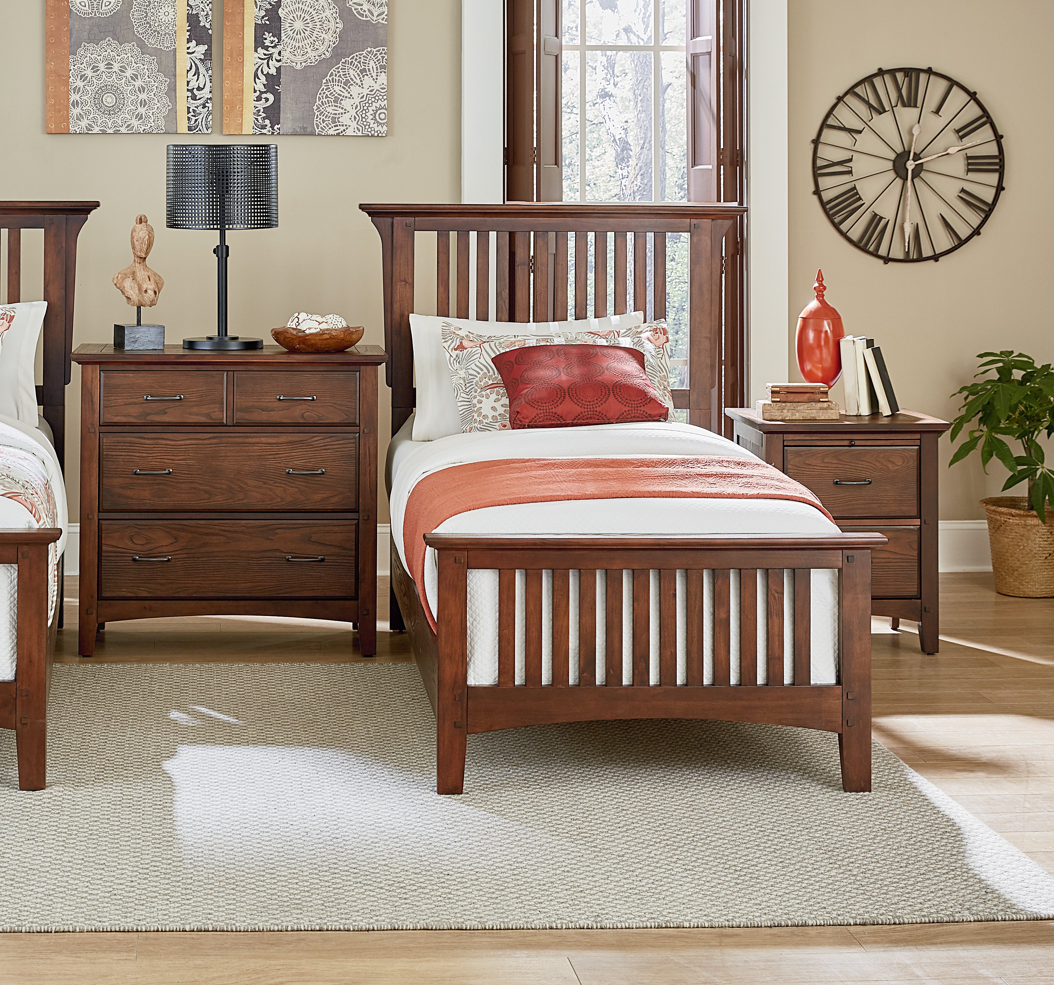 Modern Mission Twin Bedroom Set - Vintage Oak