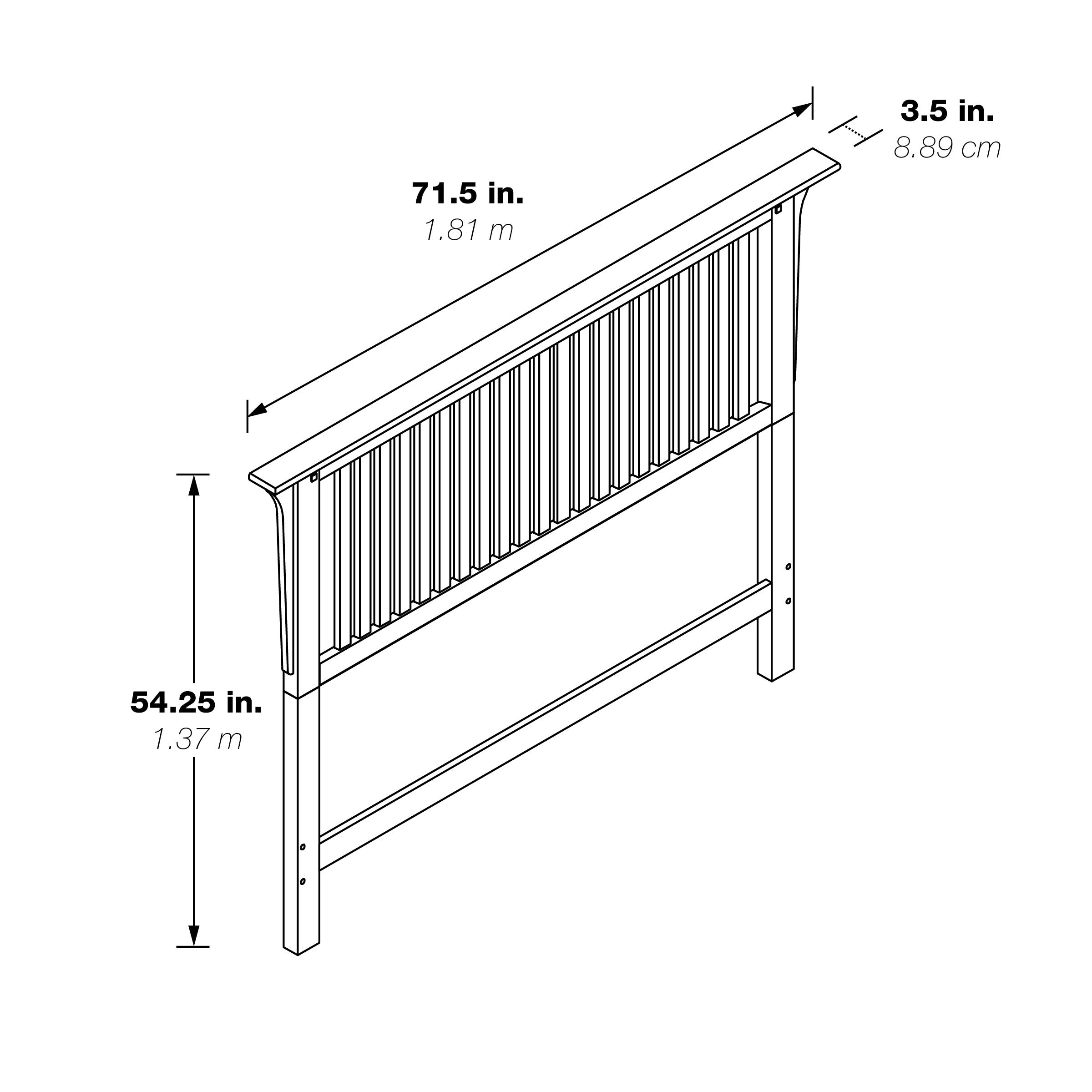 Modern Mission Queen Headboard - Vintage Oak