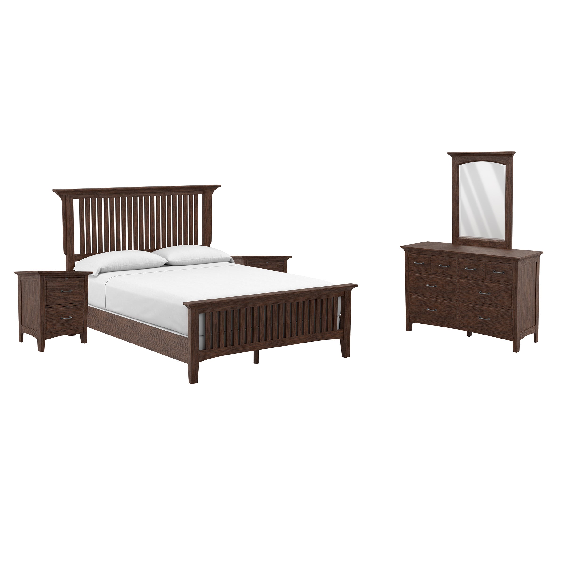 Modern Mission Queen Bedroom Set - Vintage Oak