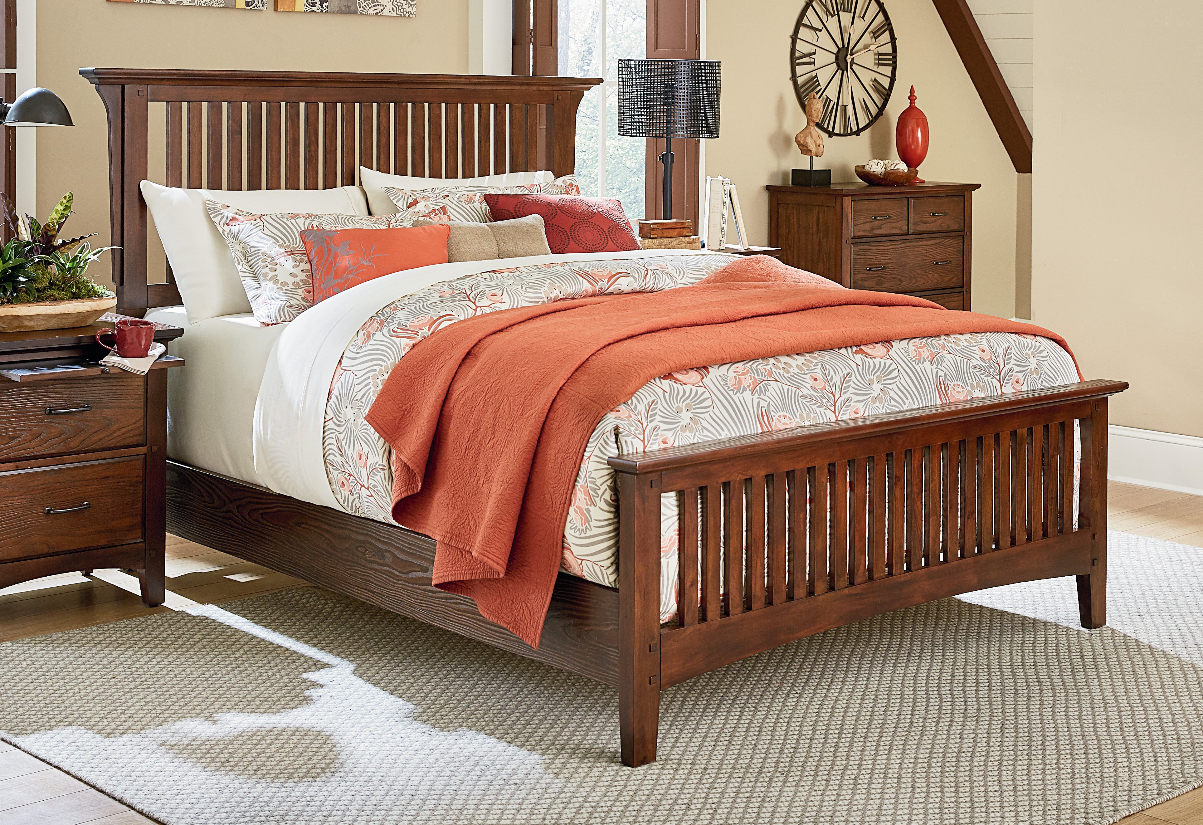 Modern Mission King Bed Set 3/CTN - Vintage Oak