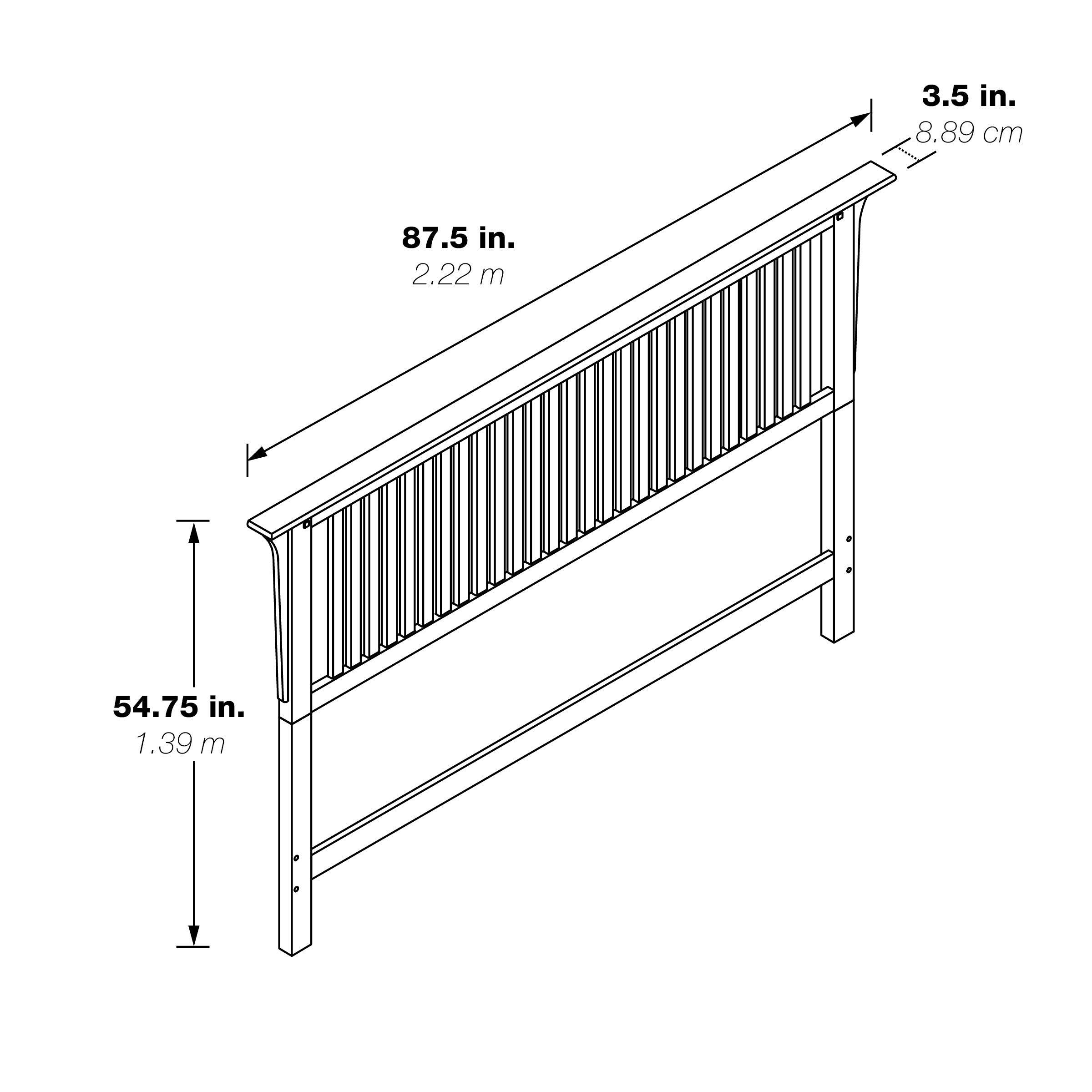 Modern Mission King Headboard - Vintage Oak
