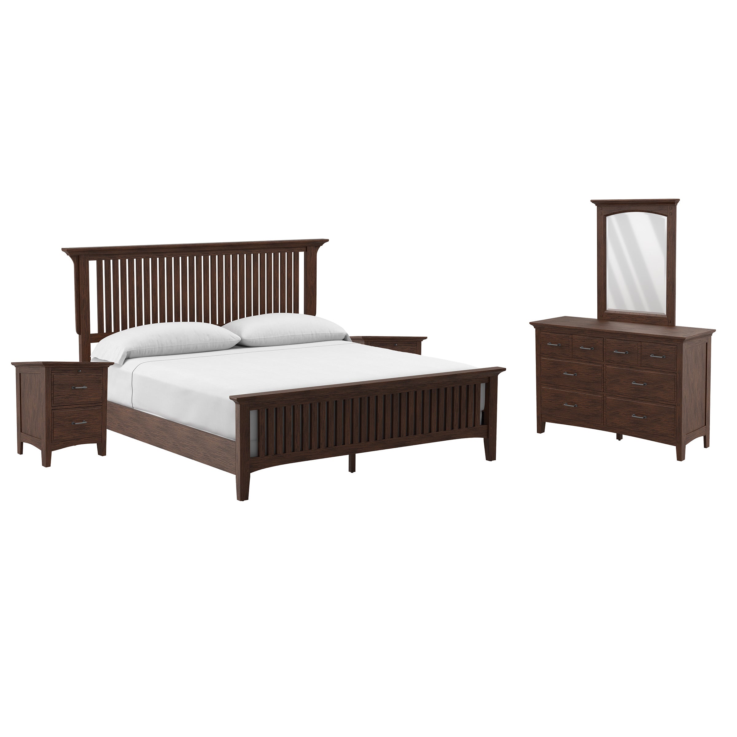 Modern Mission King Bedroom Set  - Vintage Oak