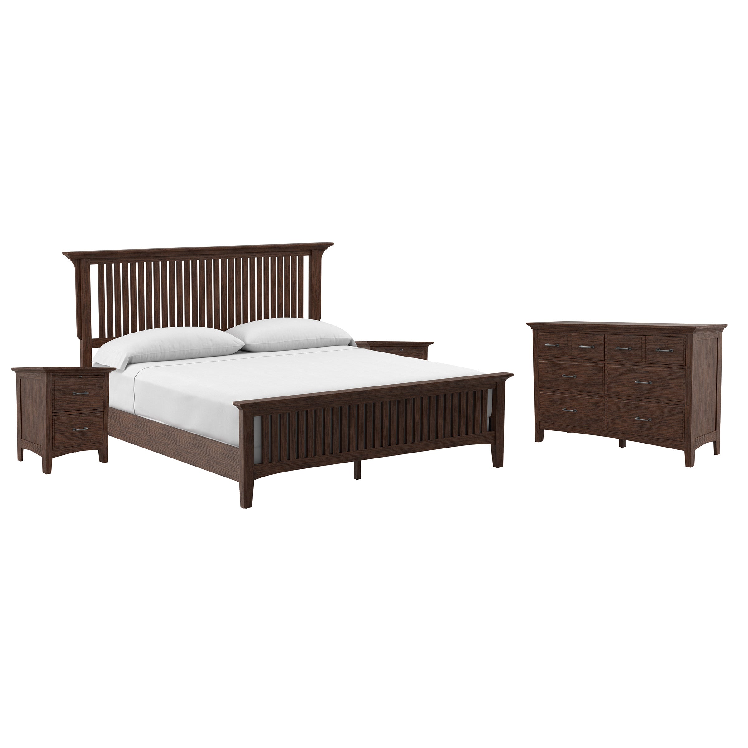 Modern Mission King Bedroom Set - Vintage Oak