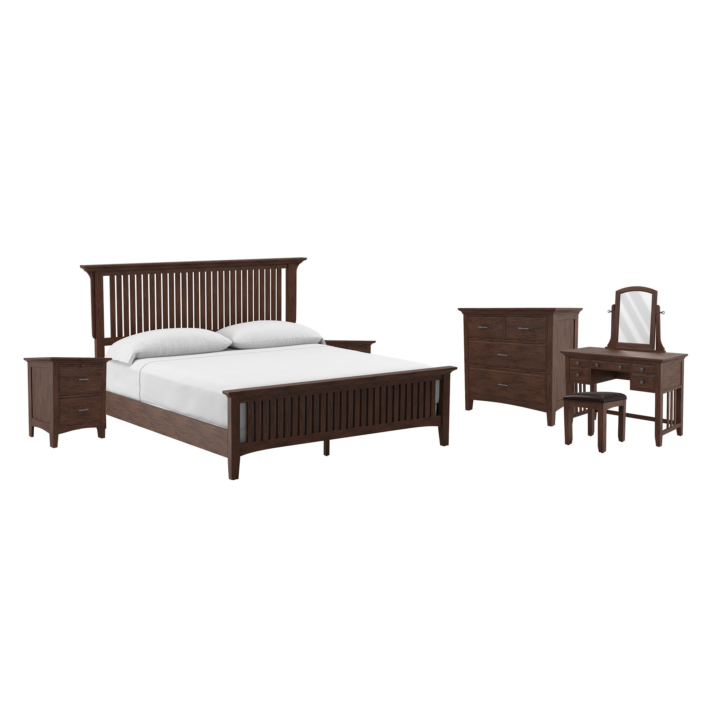 Modern Mission King Bedroom Set - Vintage Oak