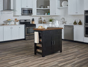 Urban Farmhouse Kitchen Island - Black/Vintage Oak