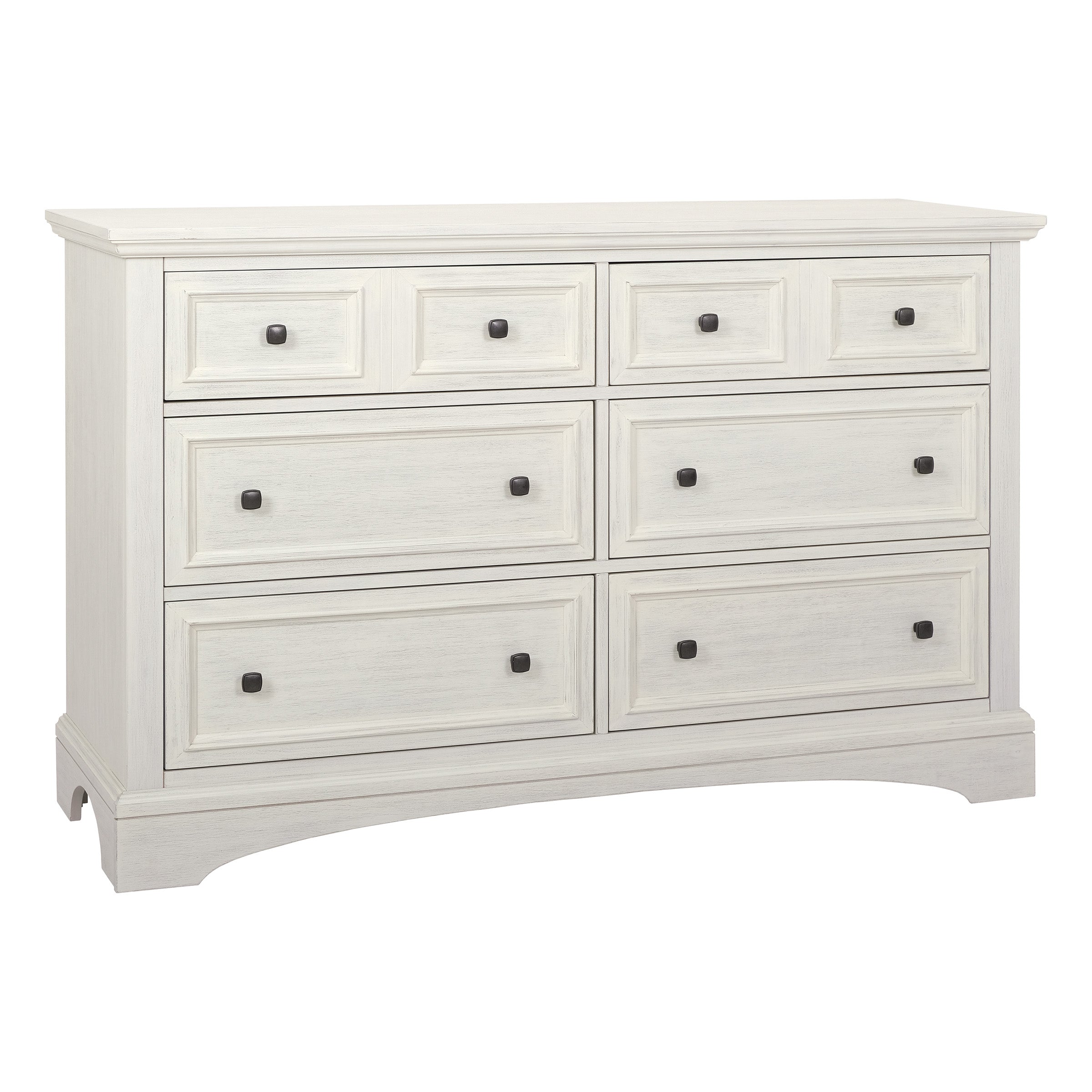 Farmhouse Basics 6 Drawer Dresser - Rustic White