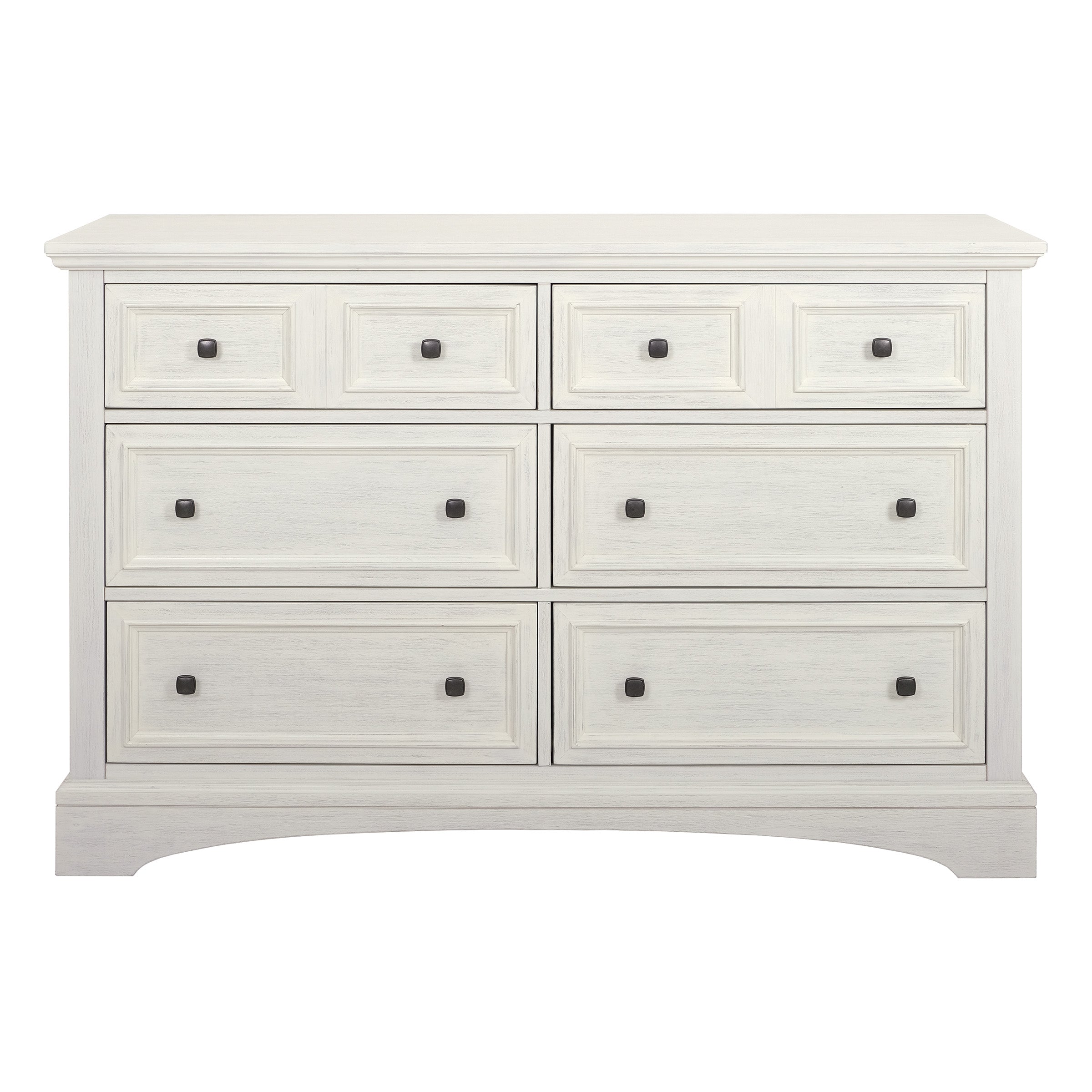 Farmhouse Basics 6 Drawer Dresser - Rustic White