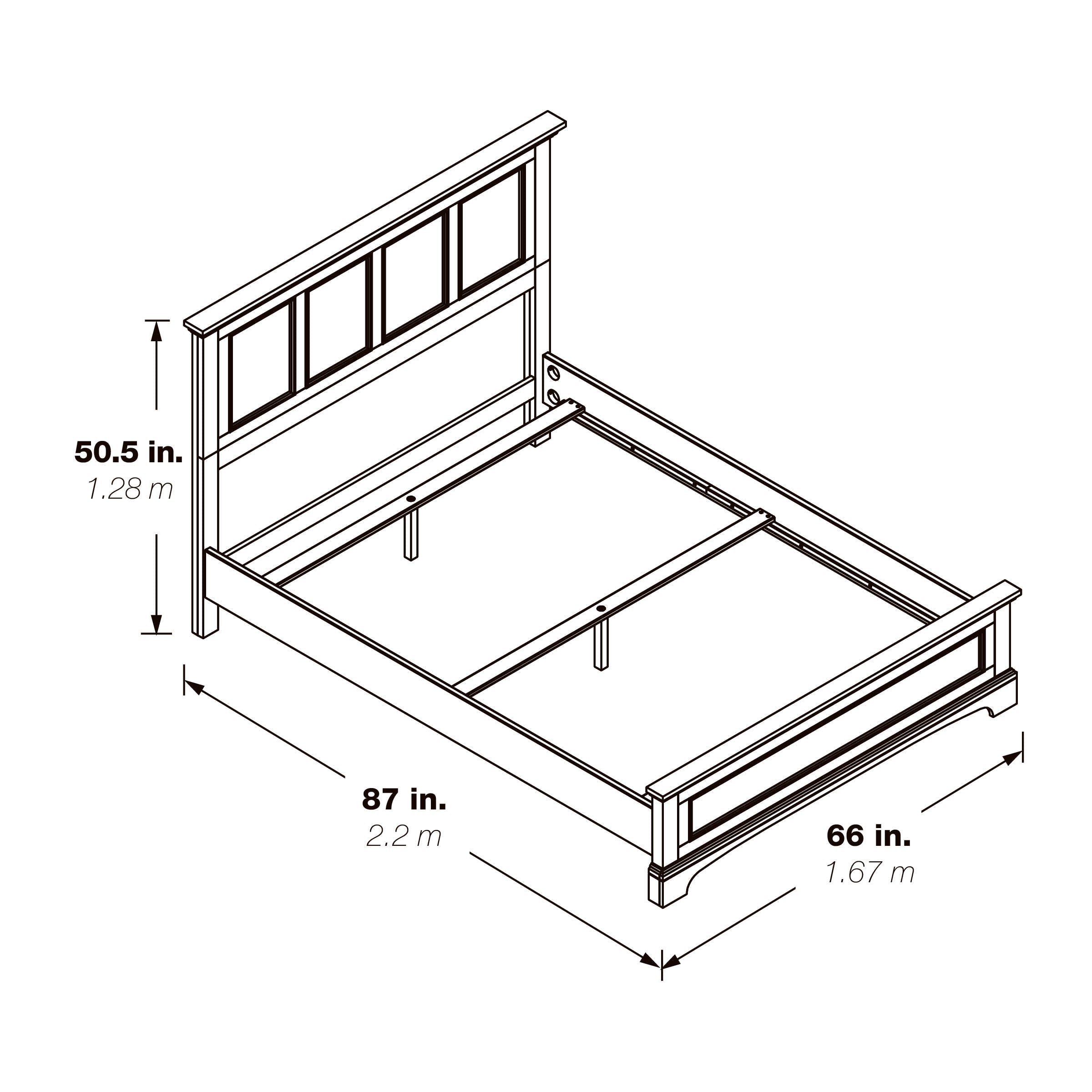 Farmhouse Basics Queen Bed Set - Rustic White