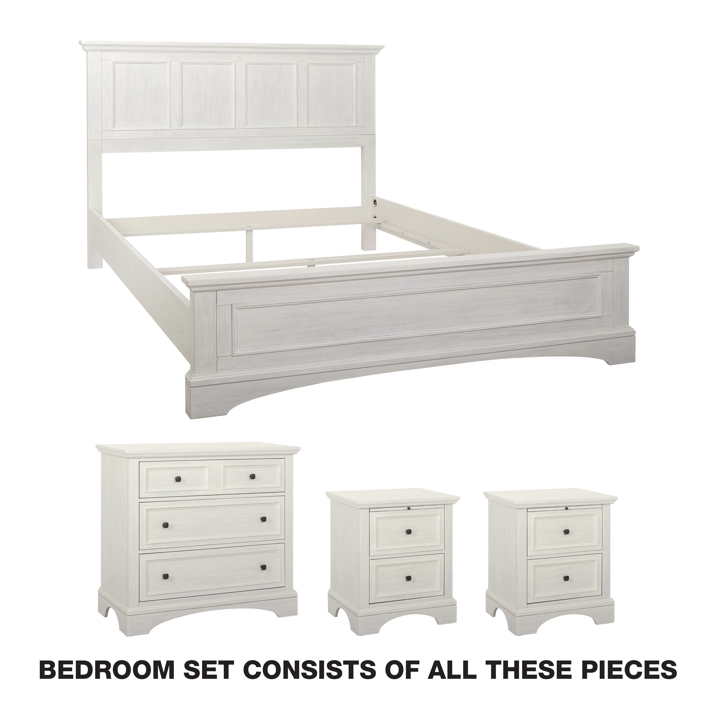 Farmhouse Basics Bedroom Set 4 pc - Rustic White