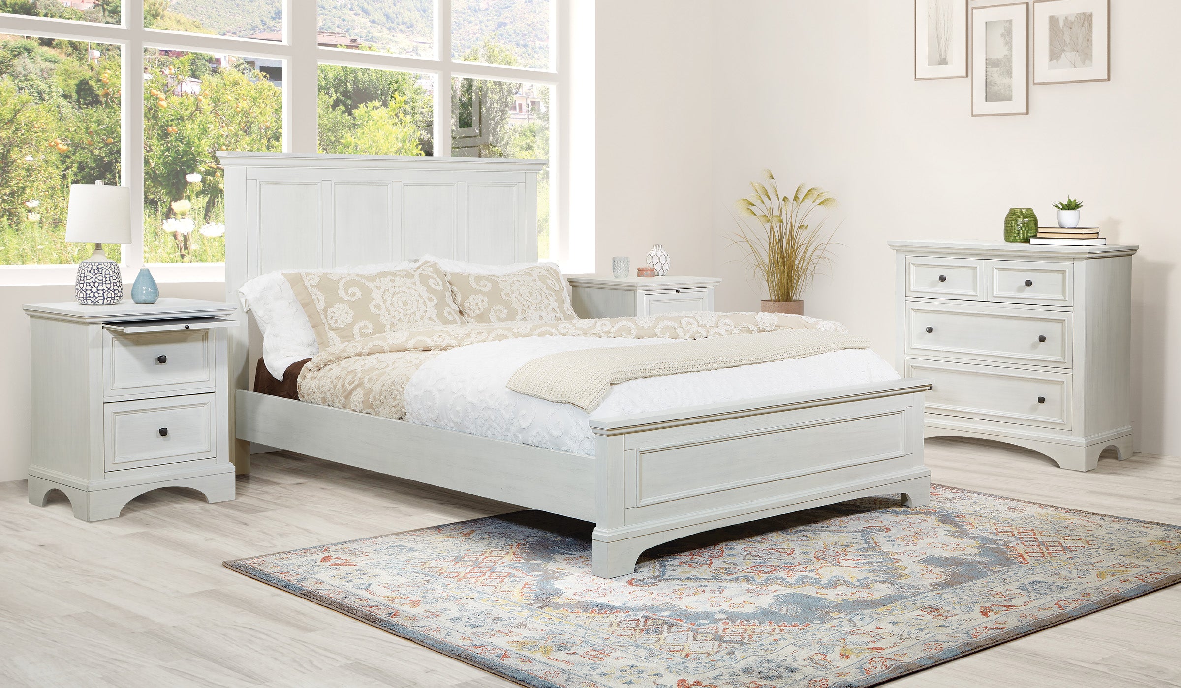 Farmhouse Basics Bedroom Set 4 pc - Rustic White