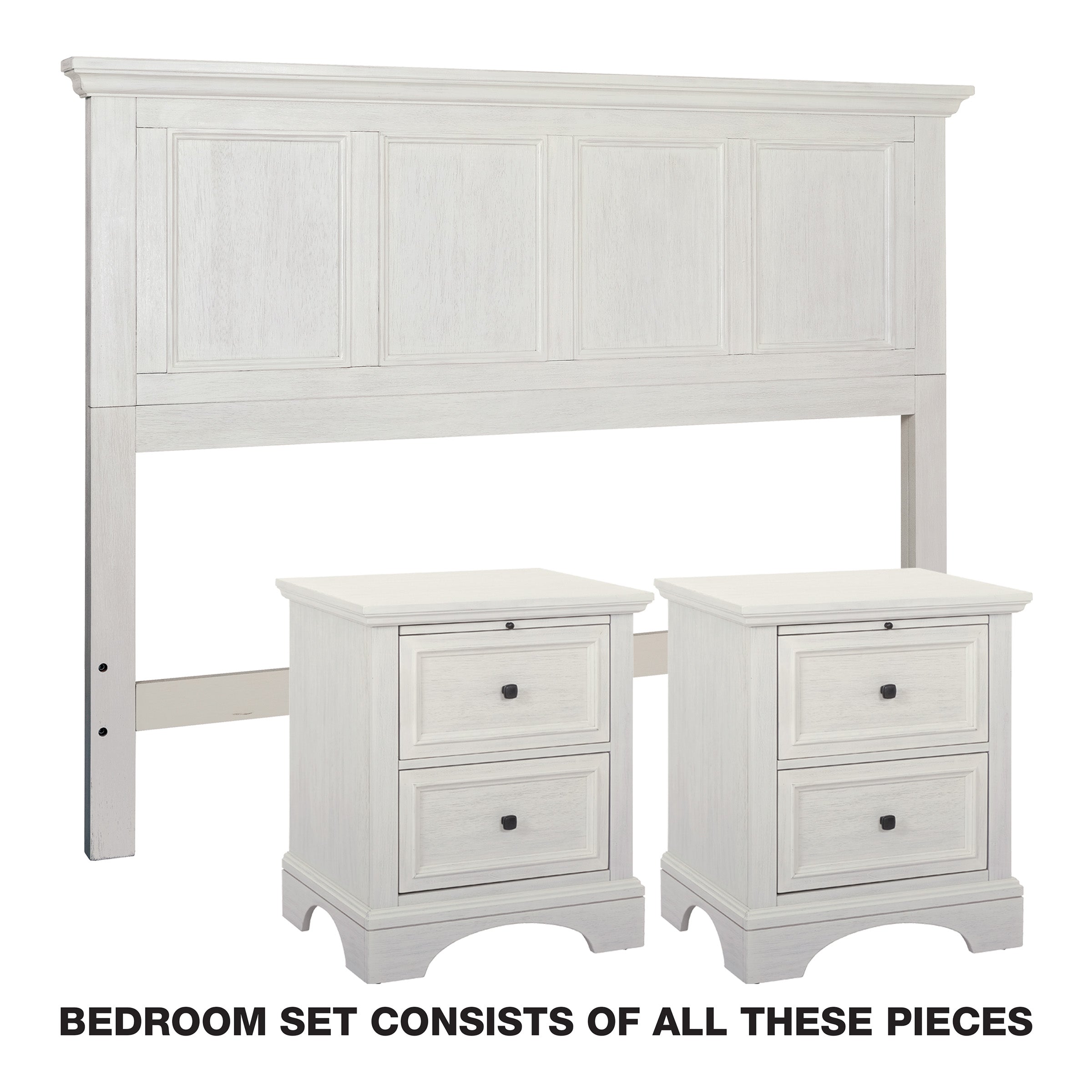 Farmhouse Basics Bedroom Set 3 pc - Rustic White