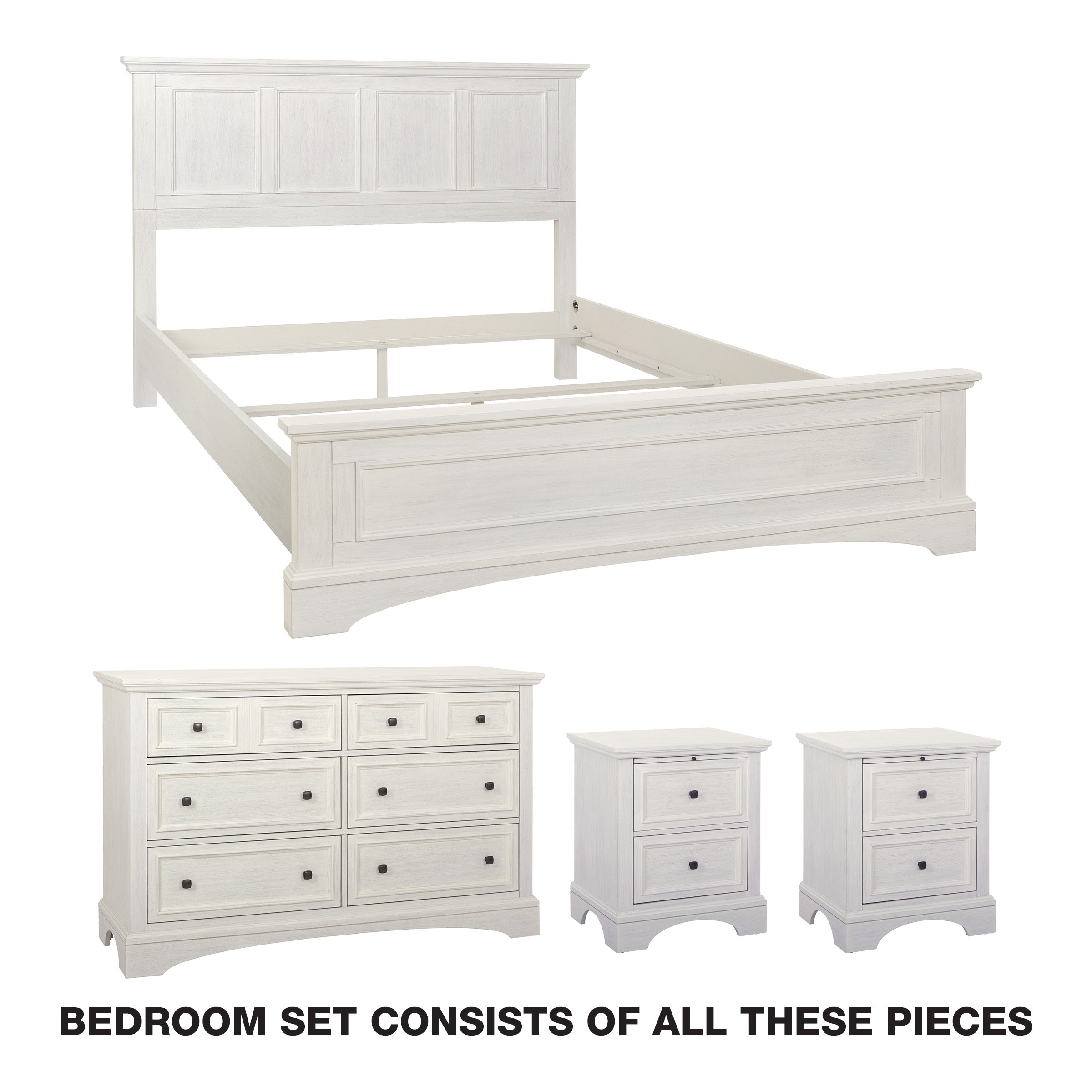 Farmhouse Basics Bedroom Set 4 pc - Rustic White