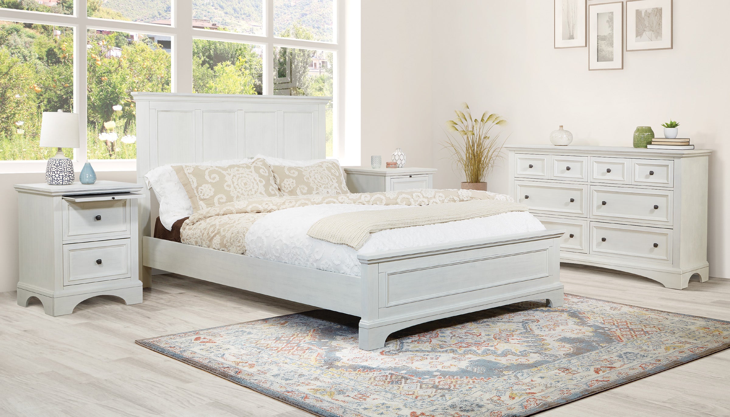 Farmhouse Basics Bedroom Set 4 pc - Rustic White