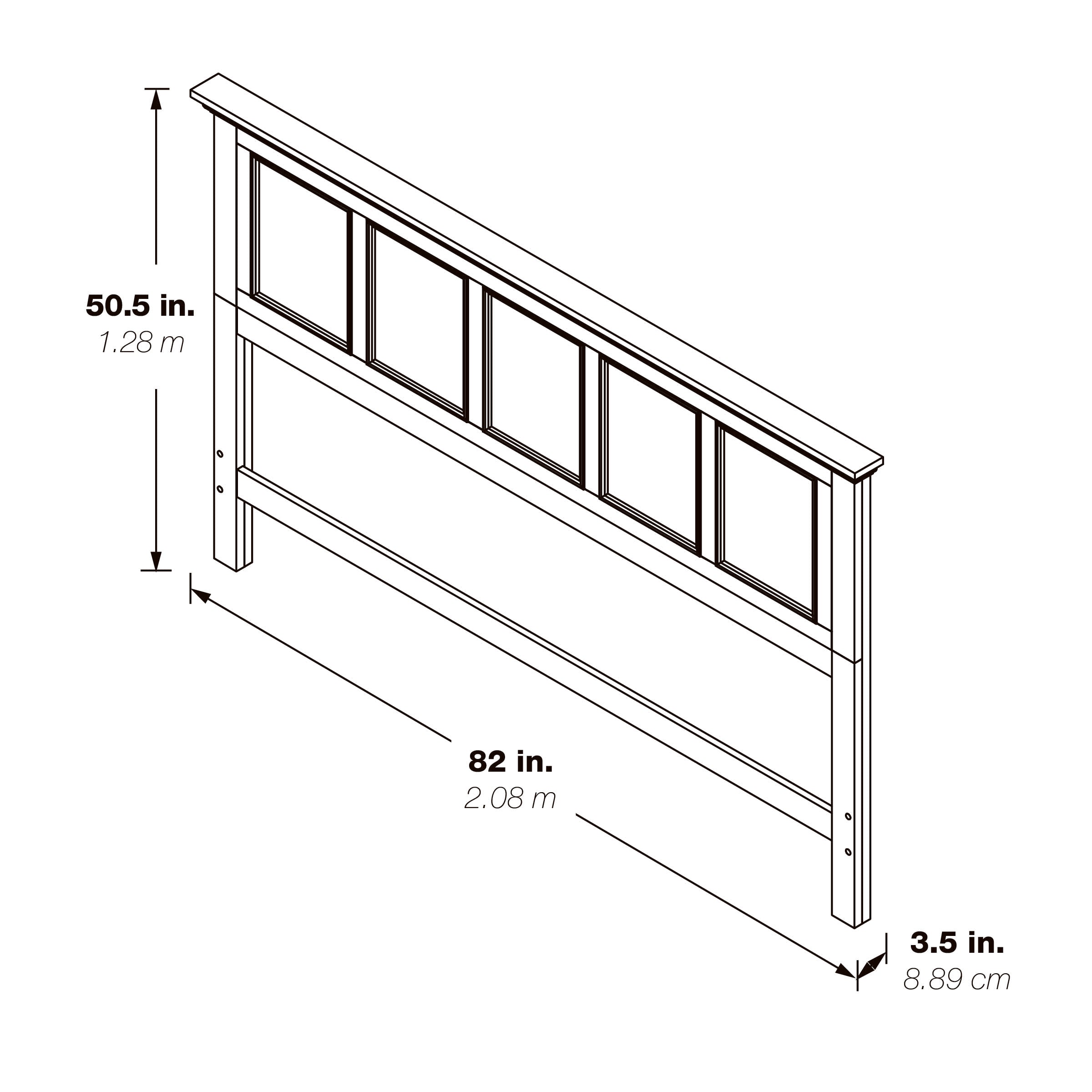 Farmhouse Basics King Bed Headboard - Rustic White