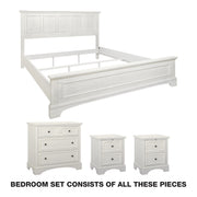 Farmhouse Basics Bedroom Set 4 pc - Rustic White
