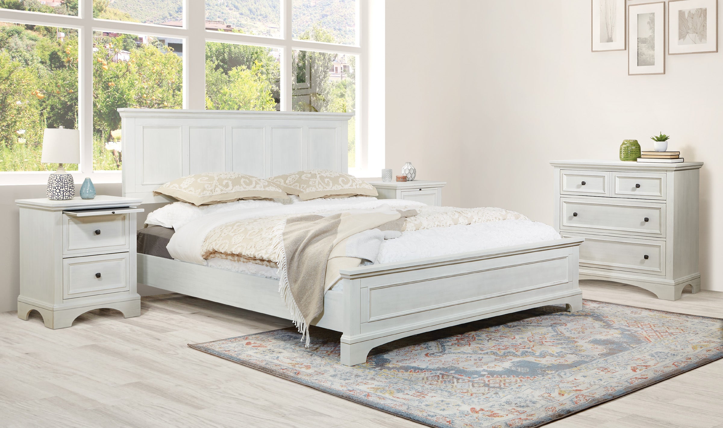 Farmhouse Basics Bedroom Set 4 pc - Rustic White