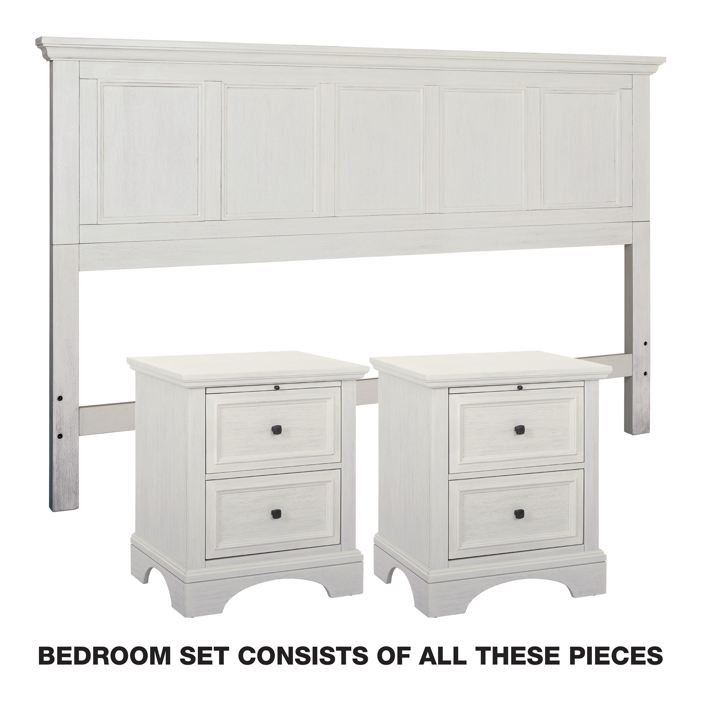 Farmhouse Basics Bedroom Set 3 pc - Rustic White