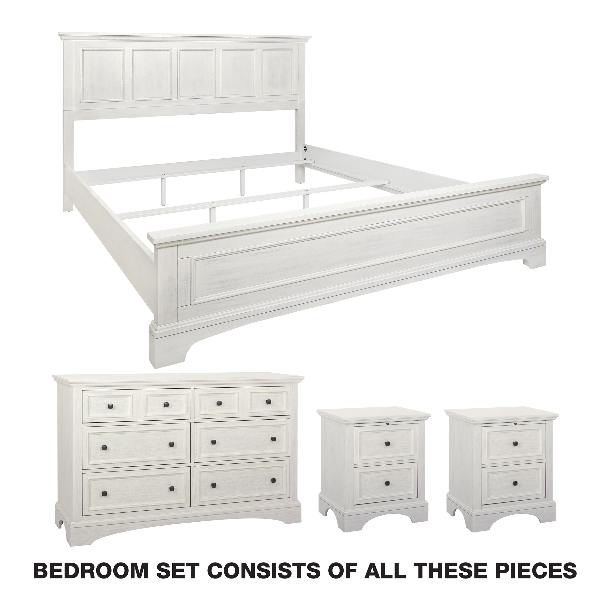 Farmhouse Basics Bedroom Set 4 pc - Rustic White