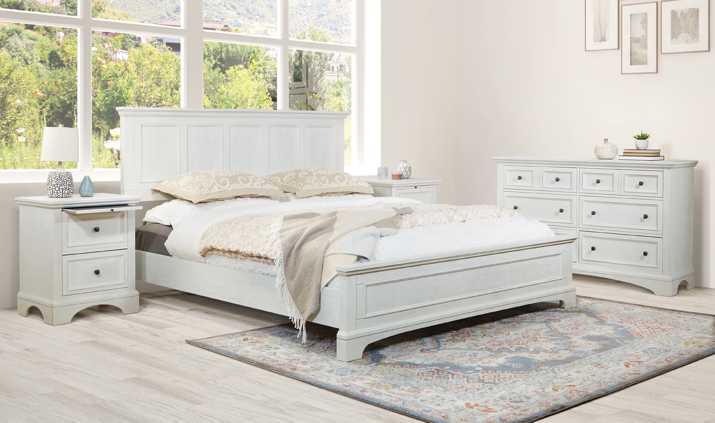 Farmhouse Basics Bedroom Set 4 pc - Rustic White