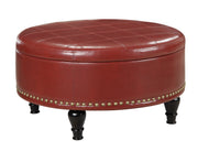 Augusta storage Ottoman - Crimson Red