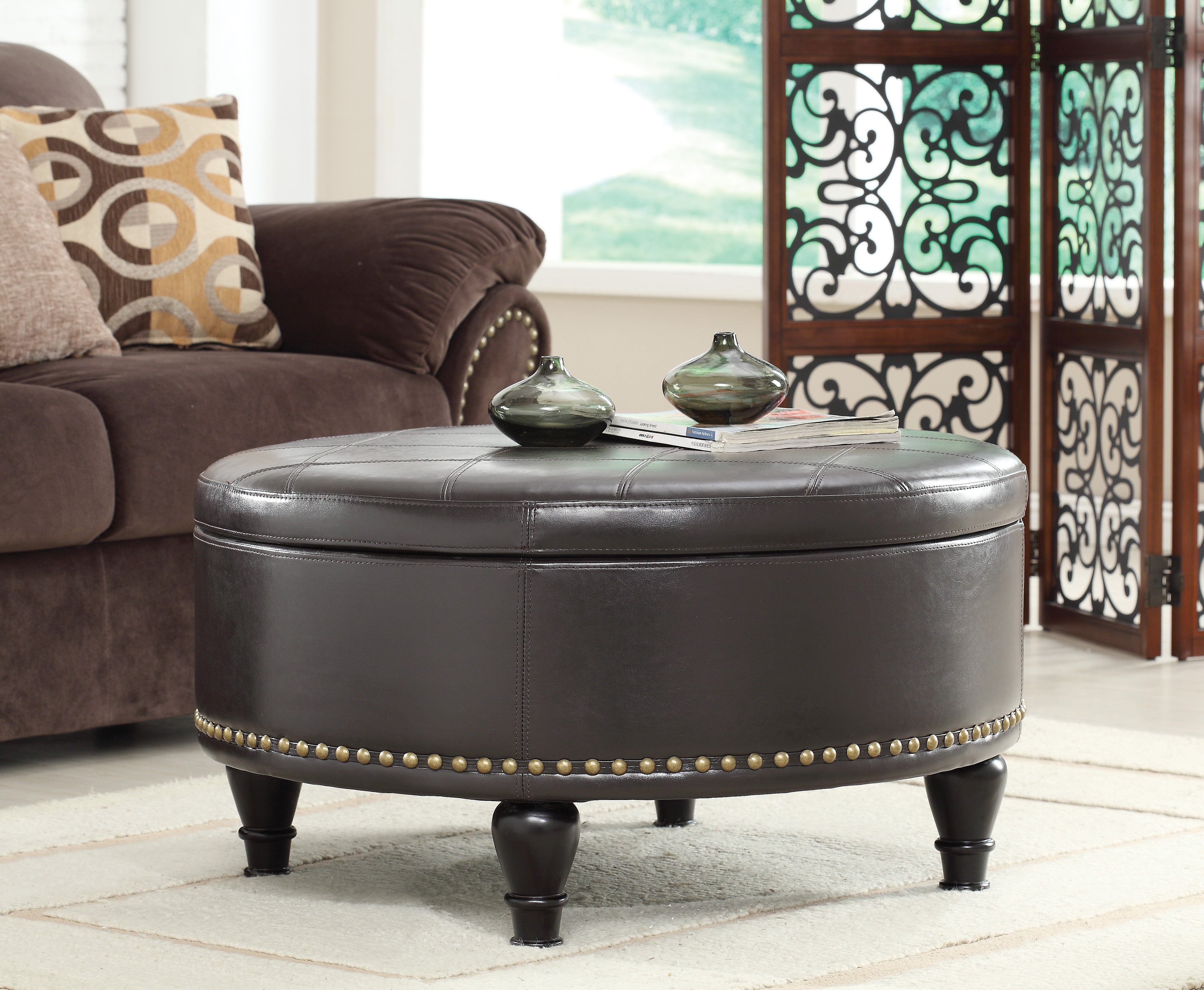 Augusta storage Ottoman - Espresso
