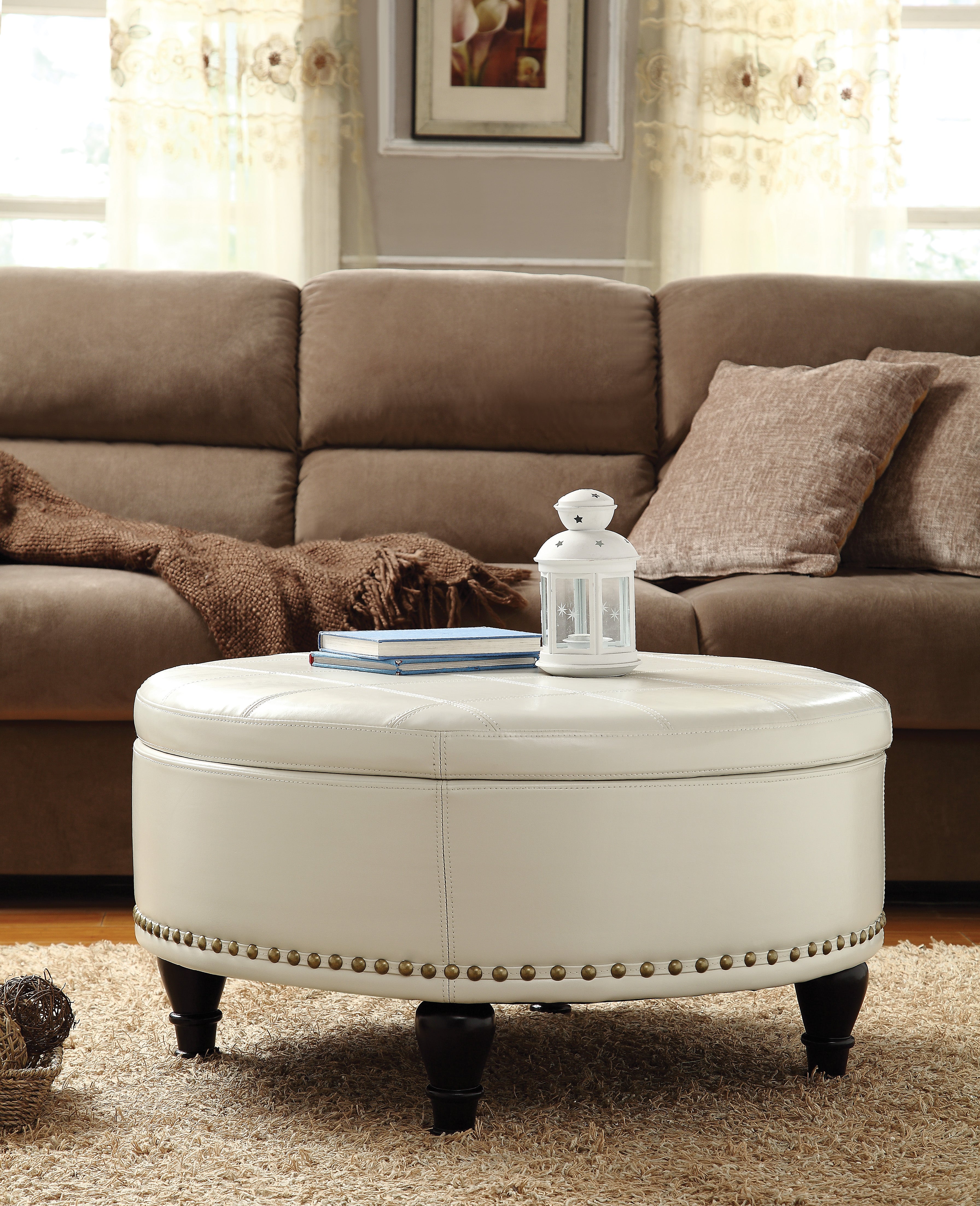 Augusta storage Ottoman - Cream