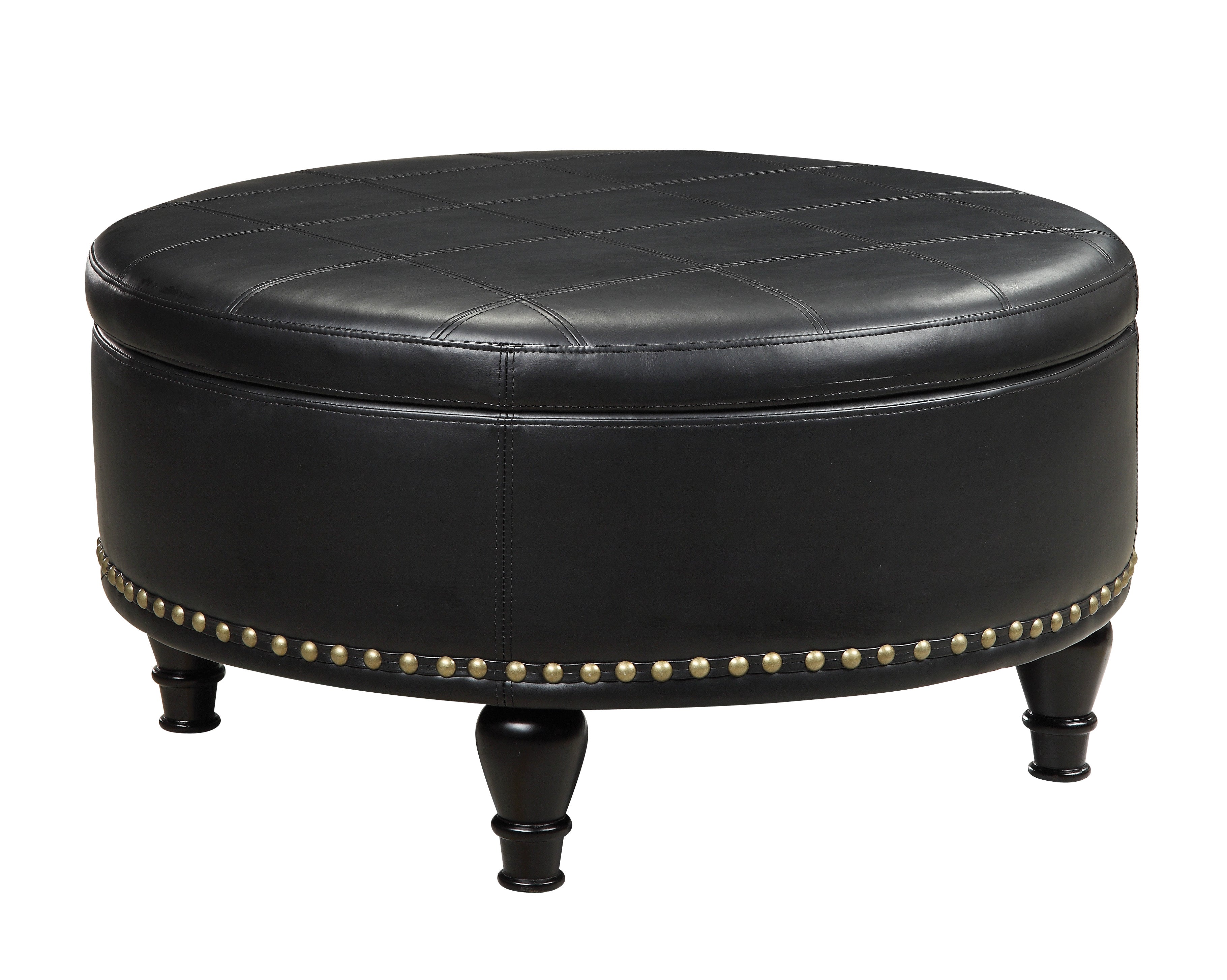 Augusta storage Ottoman - Black