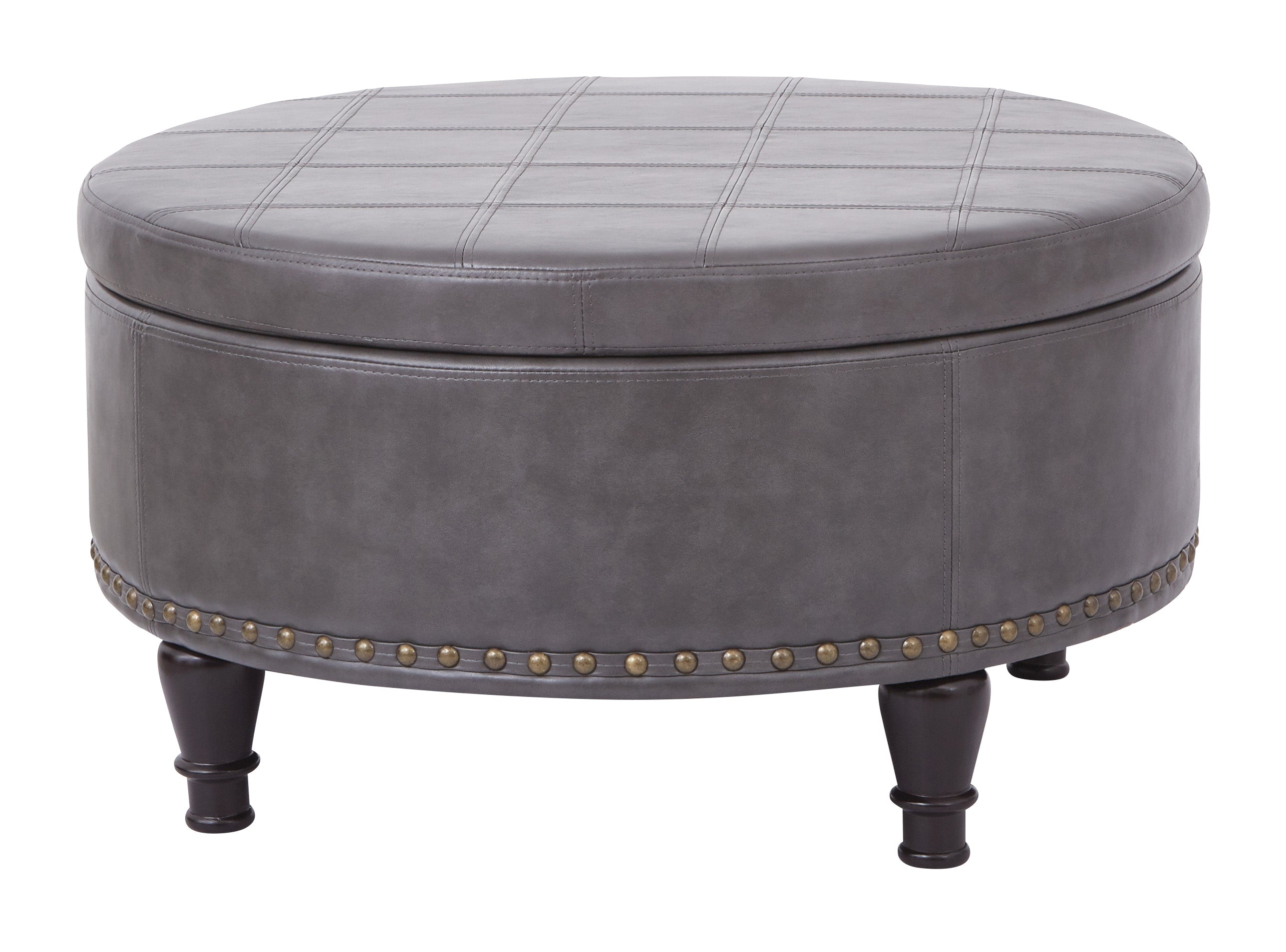 Augusta storage Ottoman - Pewter