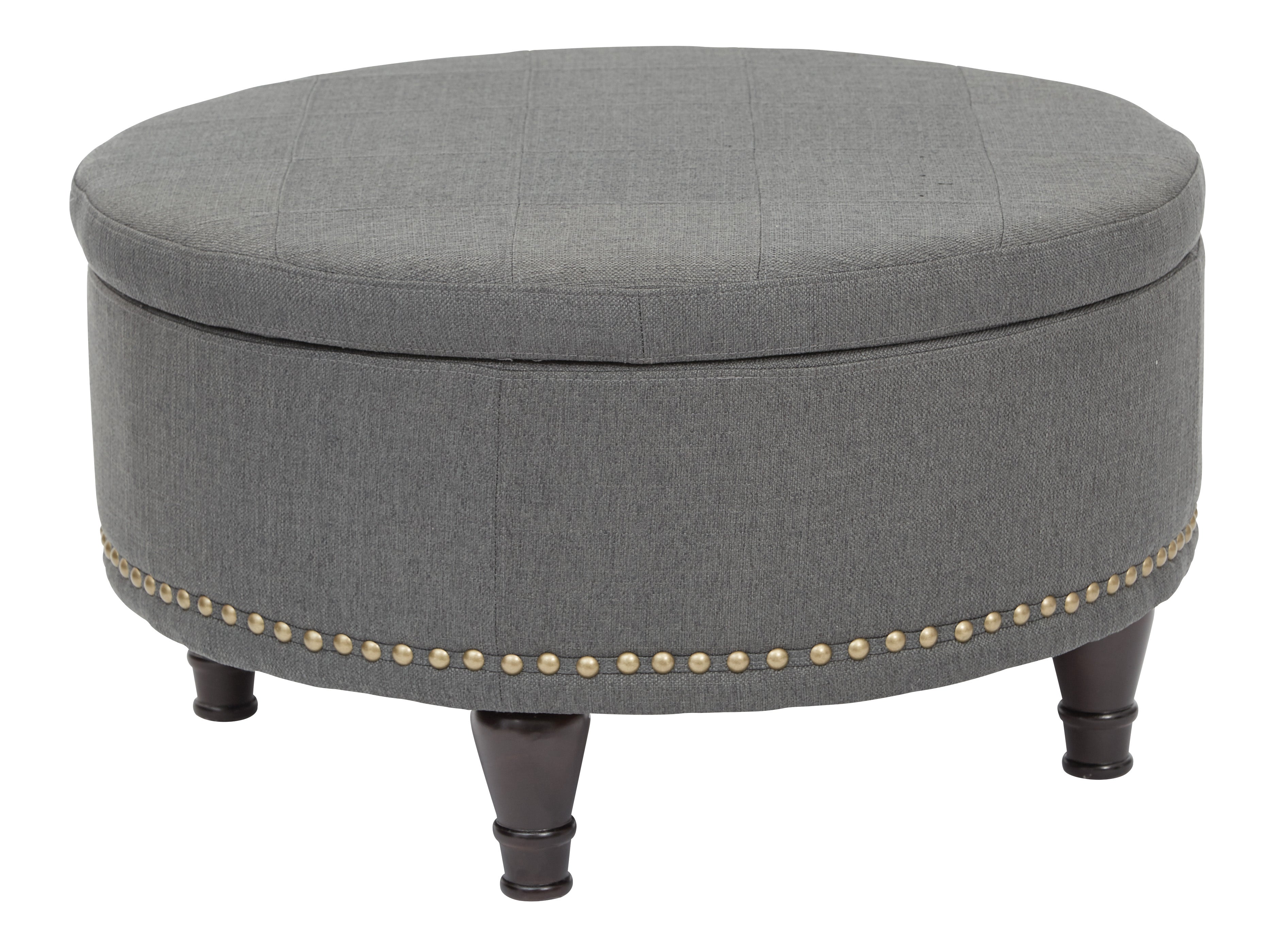 Augusta storage Ottoman - Charcoal