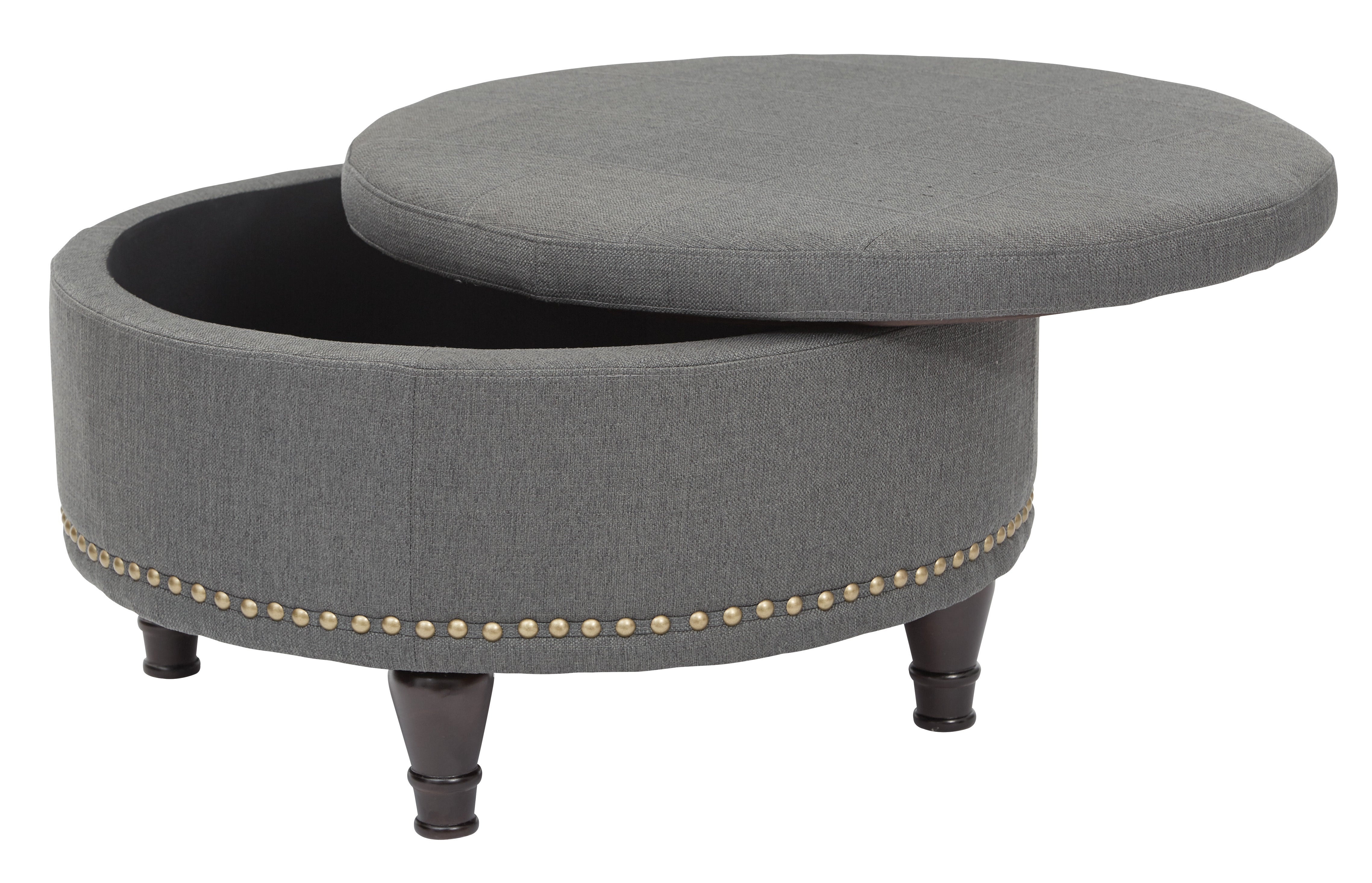 Augusta storage Ottoman - Charcoal