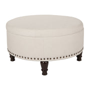Augusta storage Ottoman - Linen