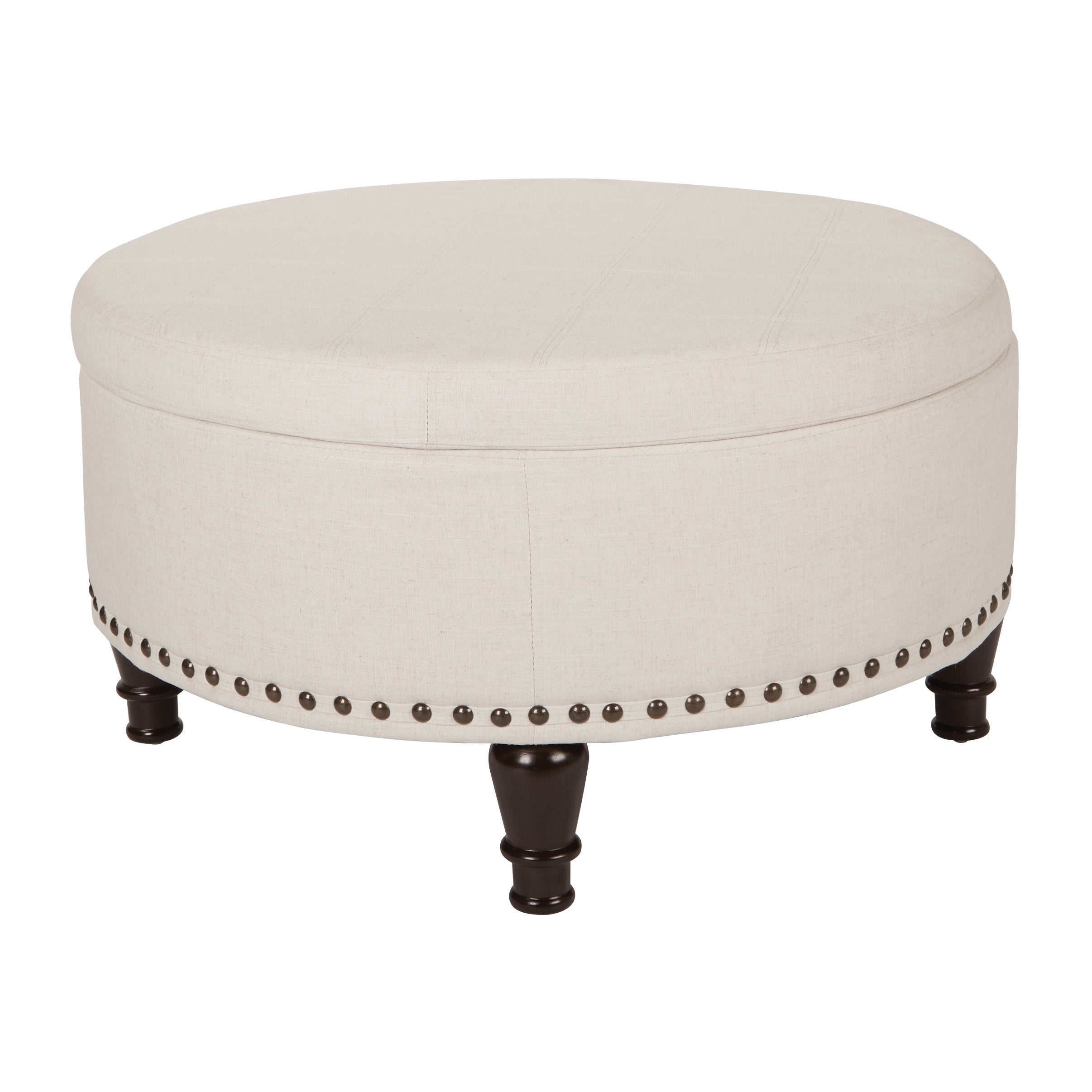 Augusta storage Ottoman - Linen