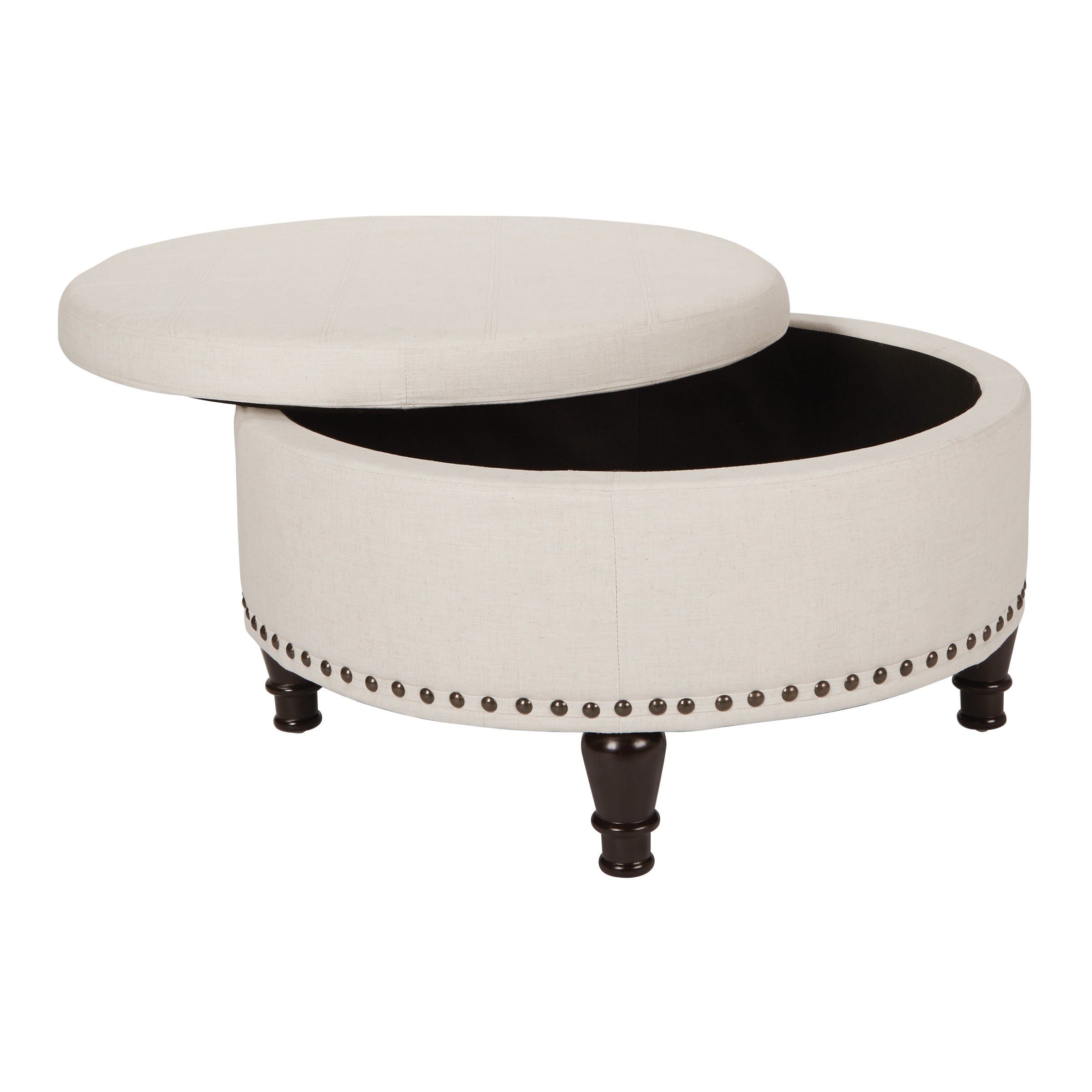 Augusta storage Ottoman - Linen