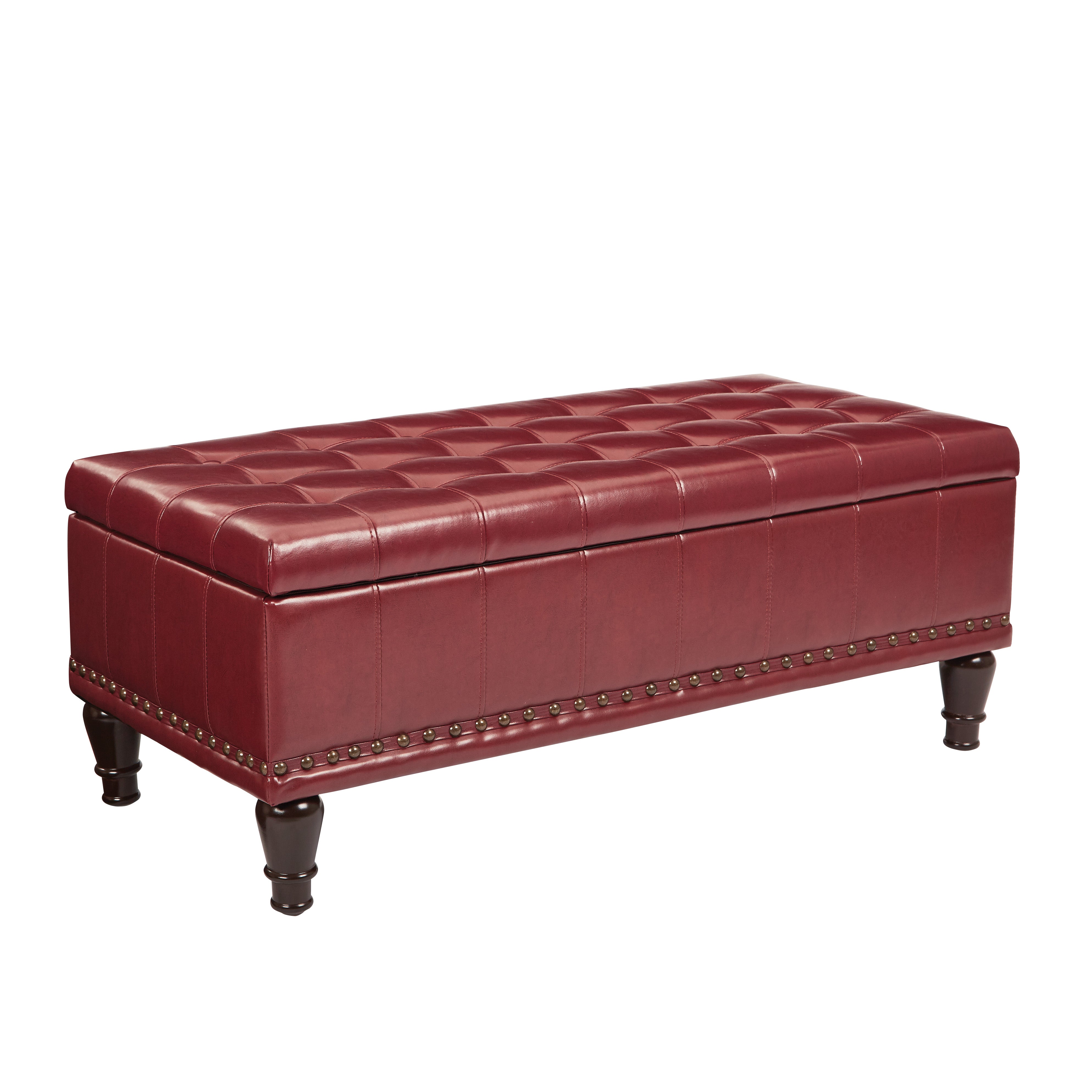 Caldwell storage ottoman - Crimson Red