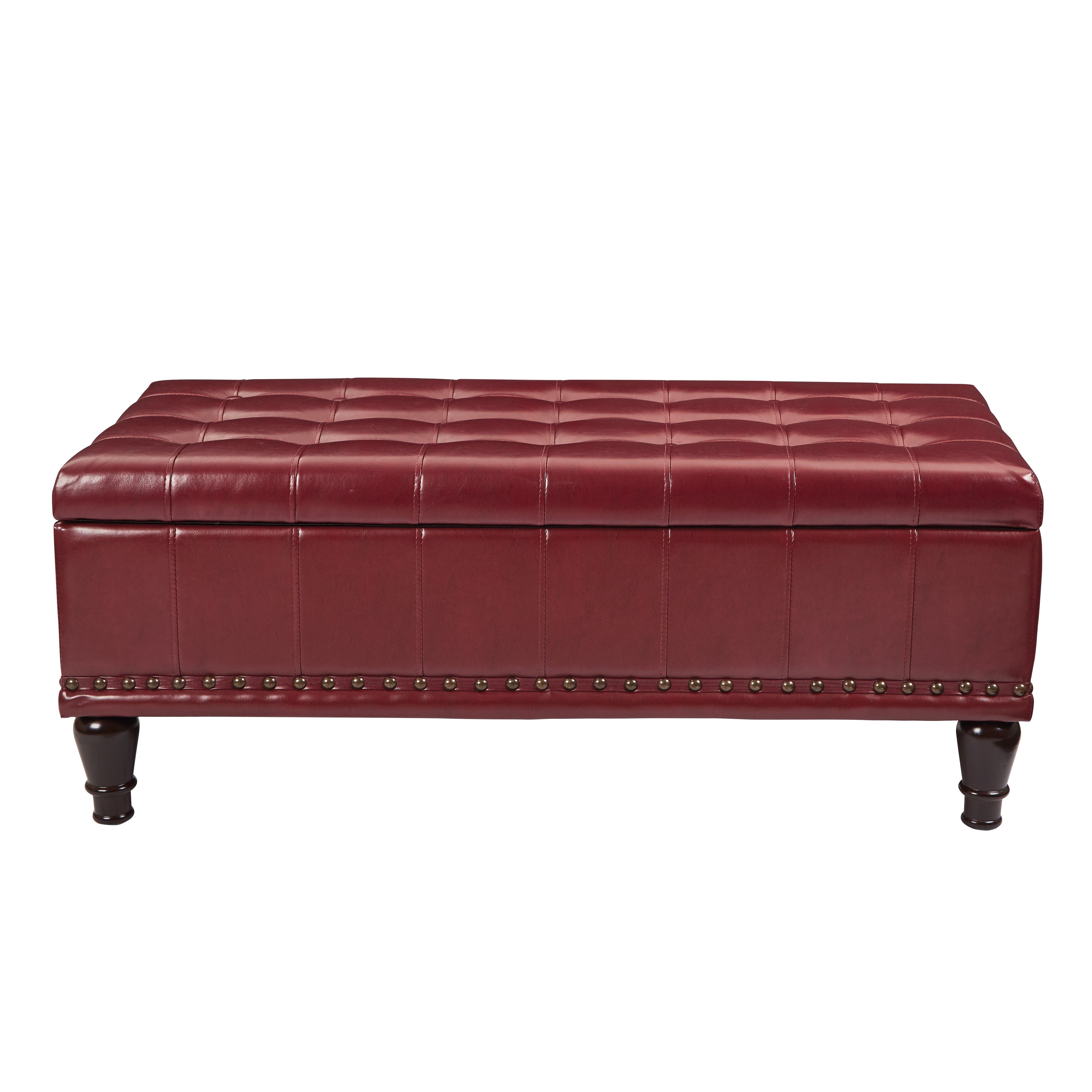 Caldwell storage ottoman - Crimson Red