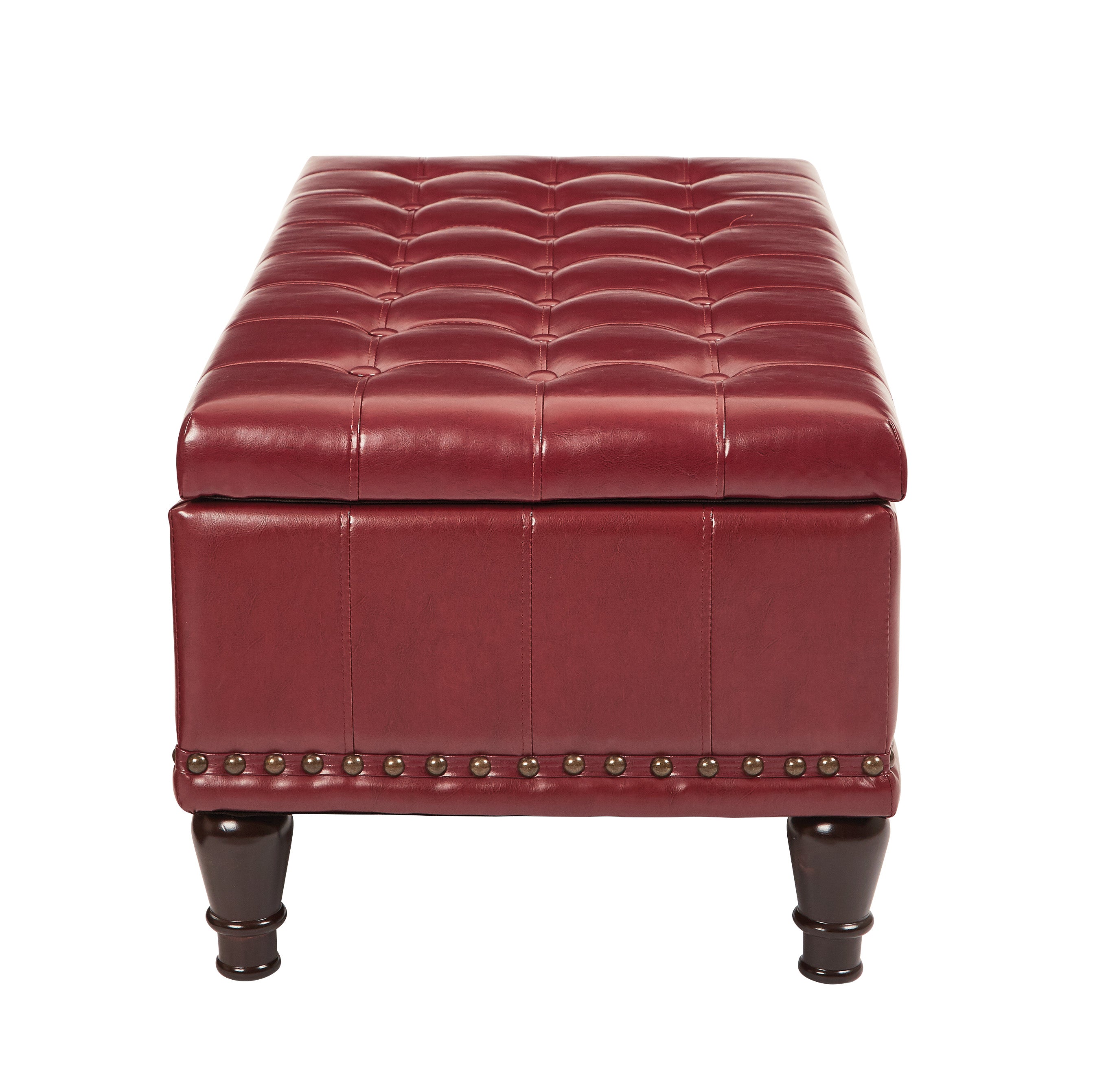 Caldwell storage ottoman - Crimson Red