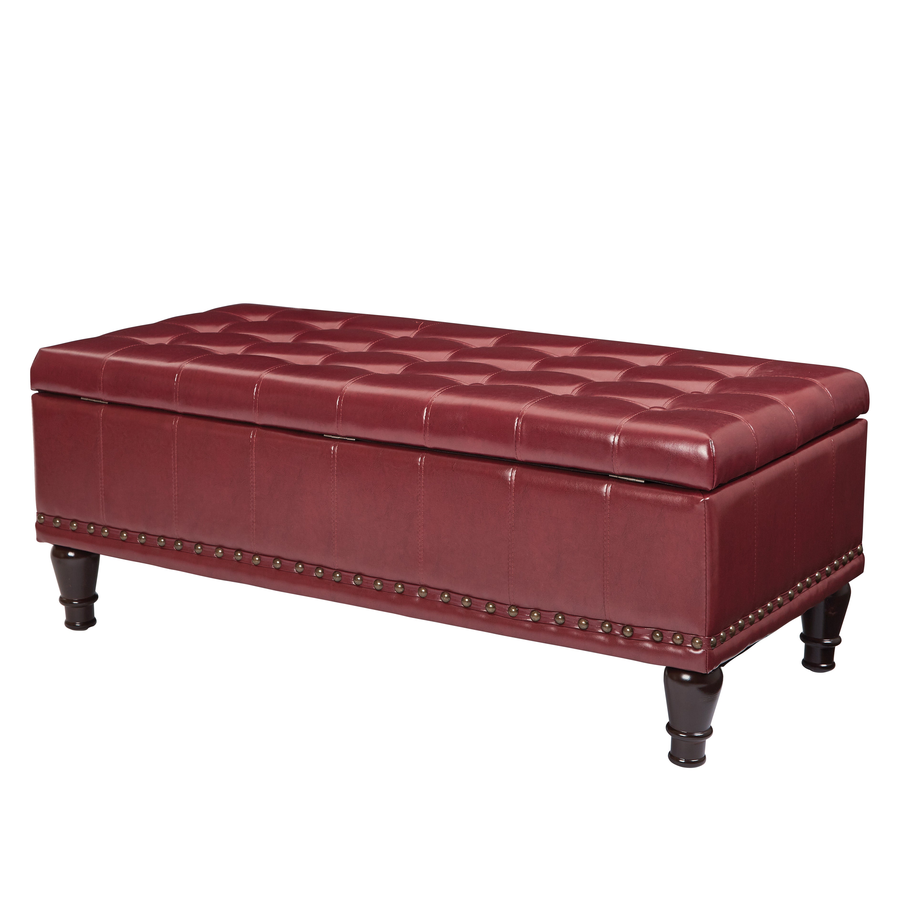 Caldwell storage ottoman - Crimson Red
