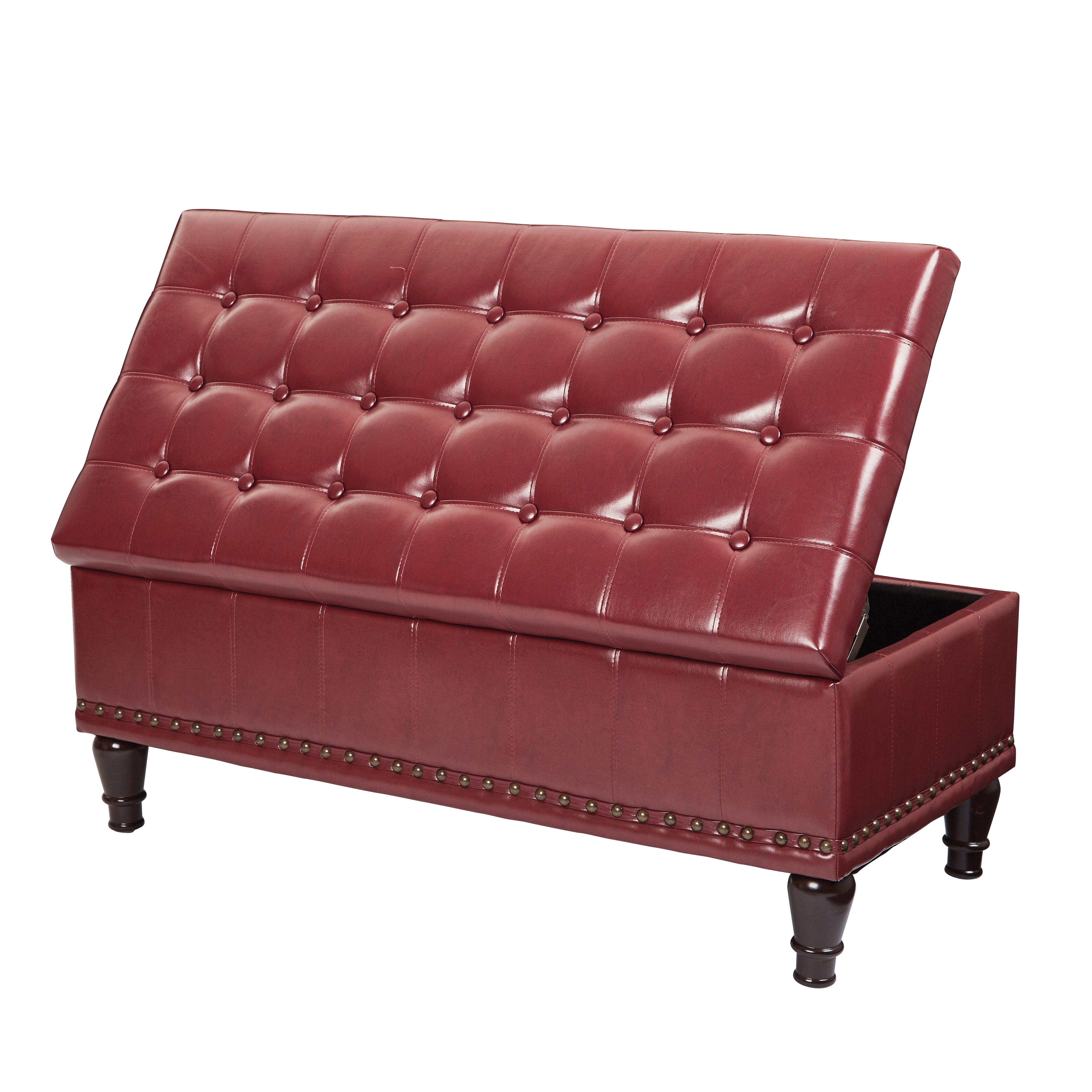 Caldwell storage ottoman - Crimson Red