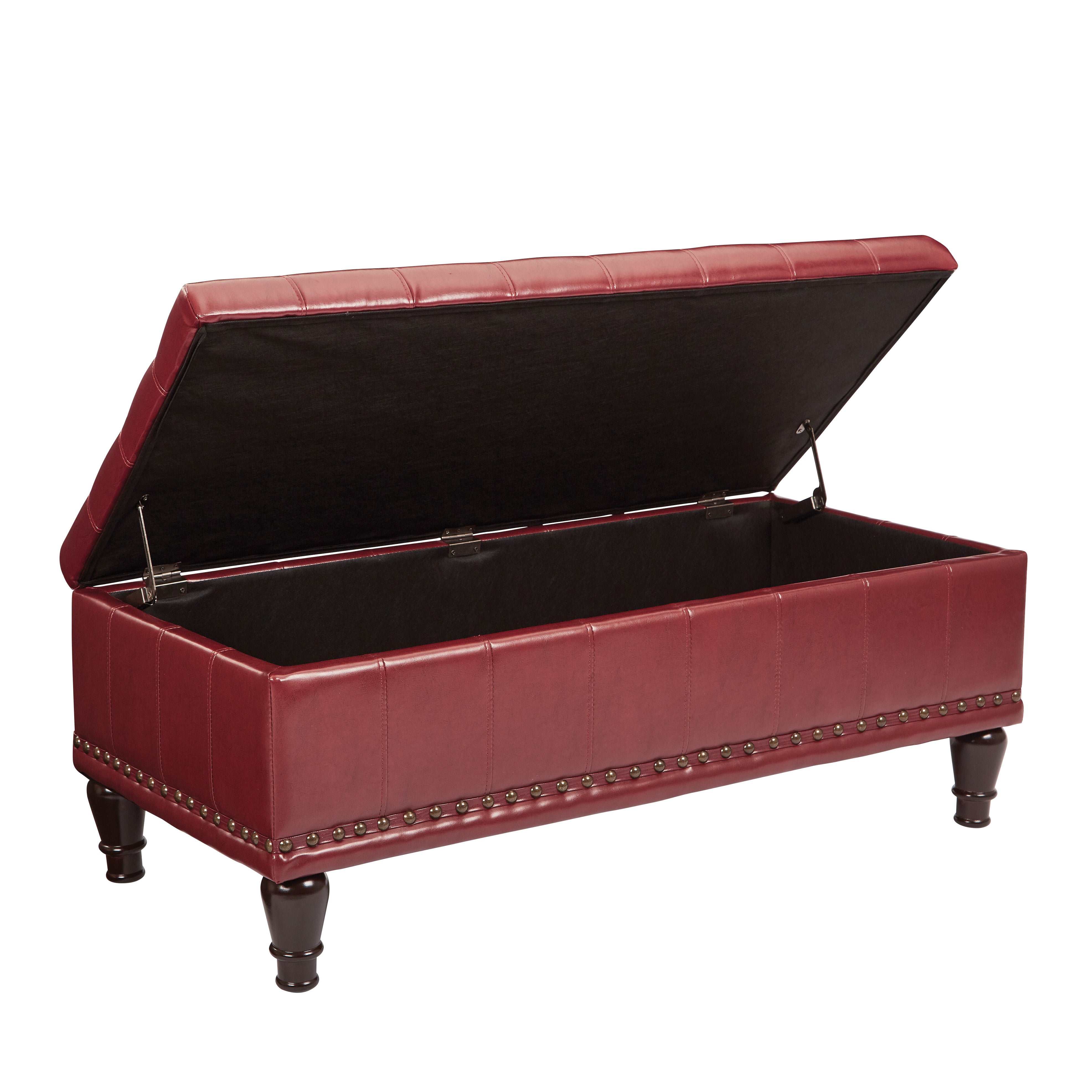 Caldwell storage ottoman - Crimson Red