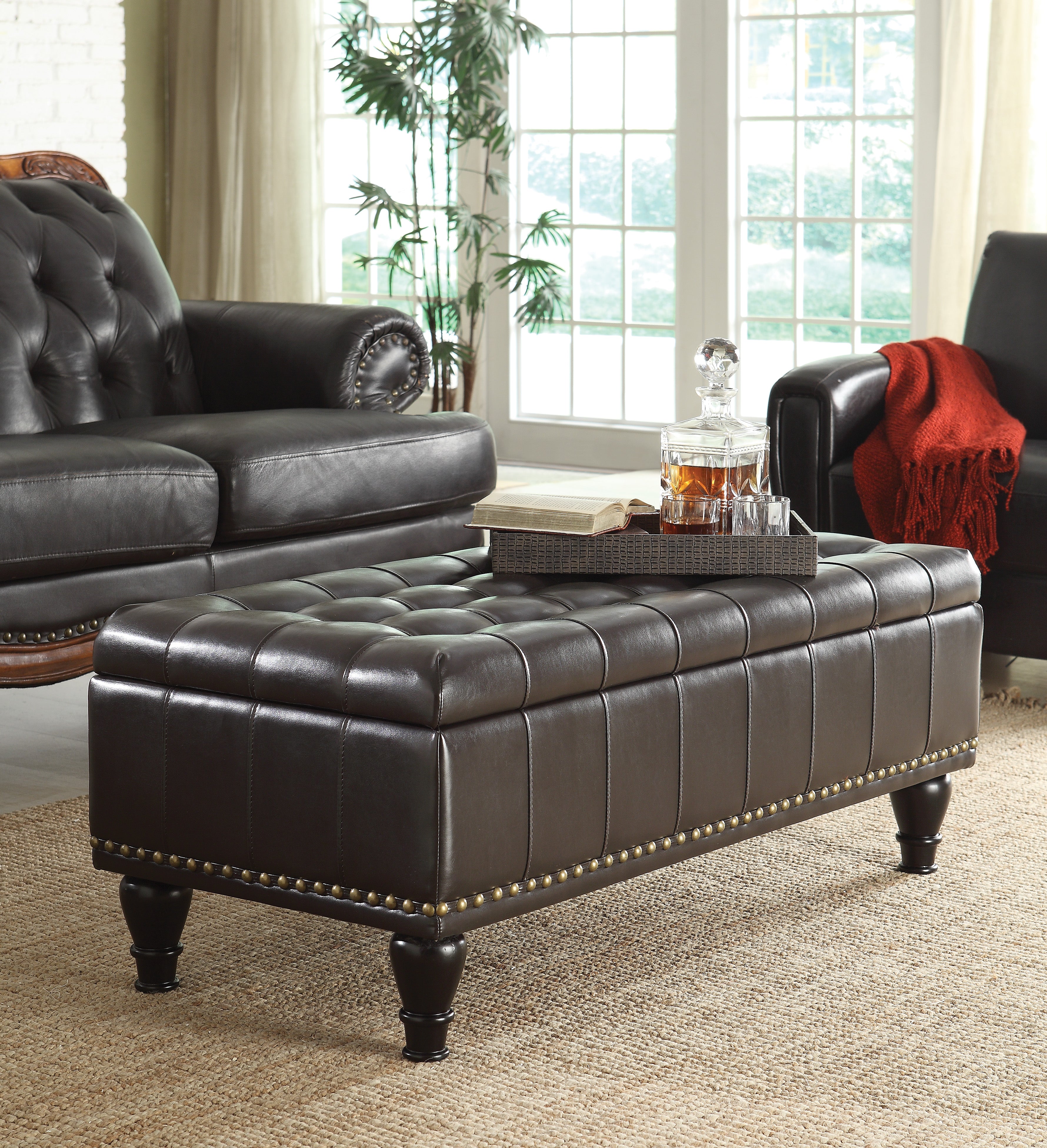 Caldwell storage ottoman - Espresso