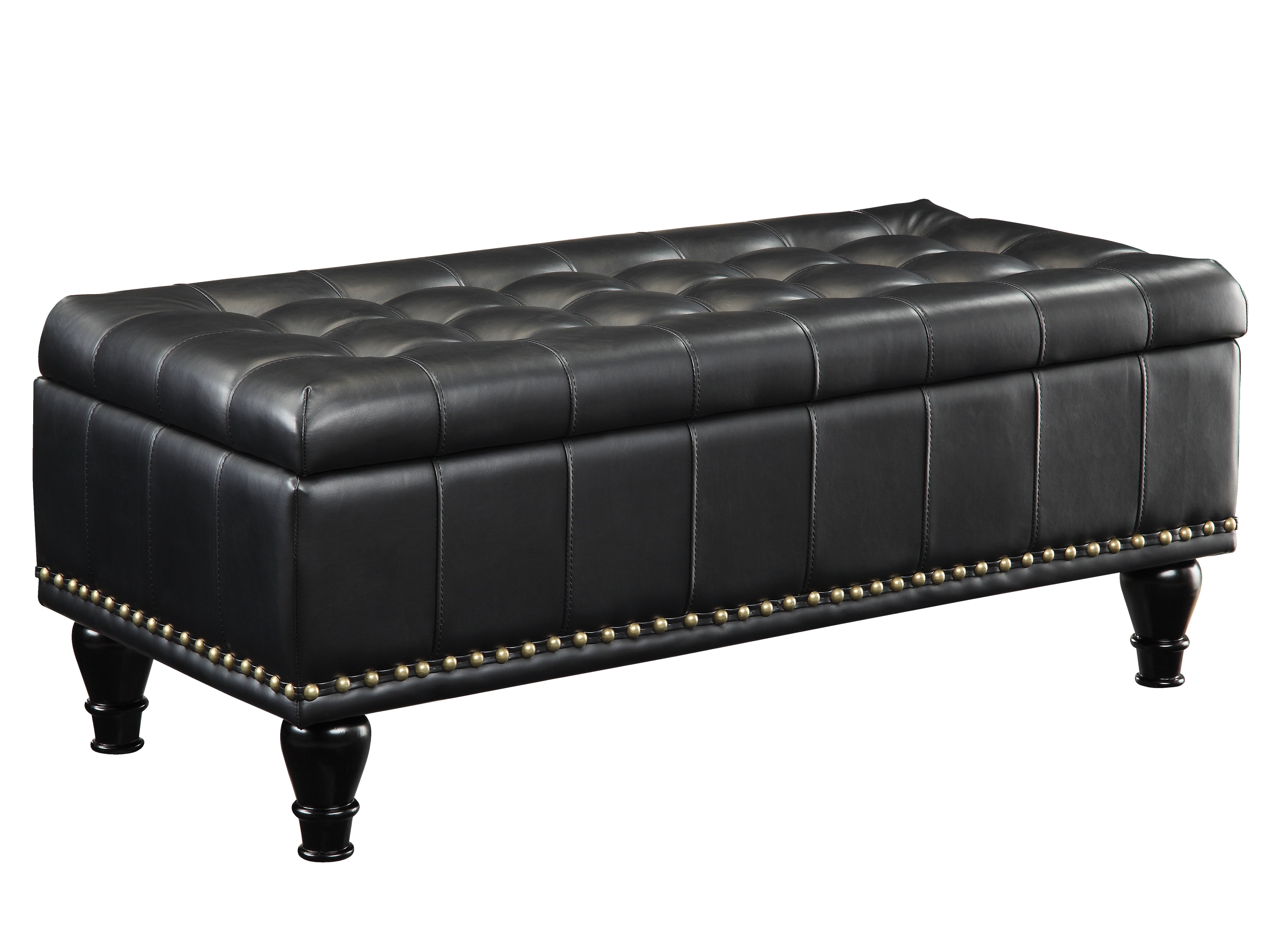 Caldwell storage ottoman - Black
